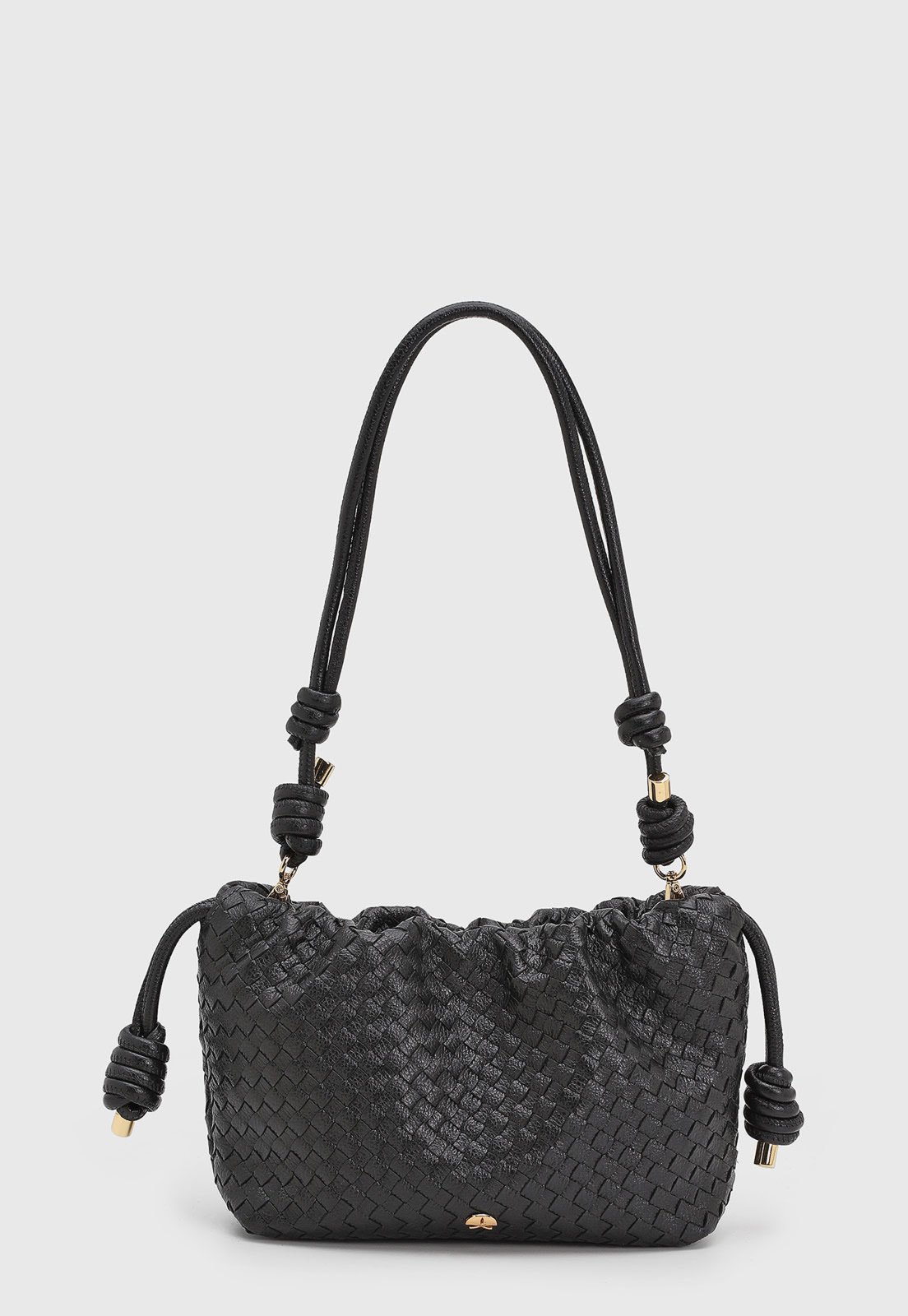 Vista 2 Bolsa Feminina Luiza Barcelos Textura Trançada Preta preto preto