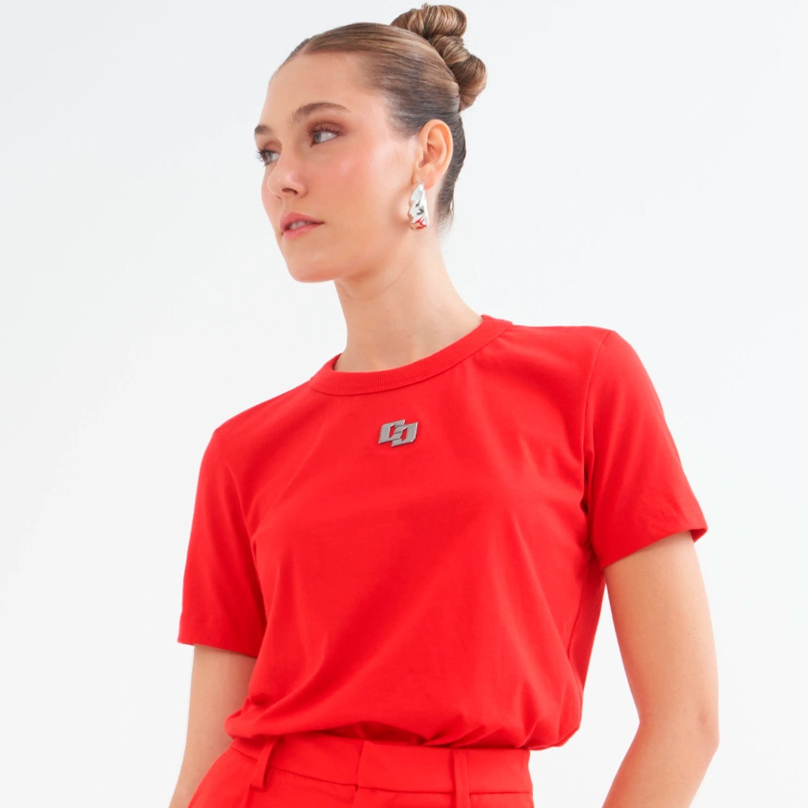 Camiseta Colcci Iconic Metal Pr26 Vermelho Ife Feminino
