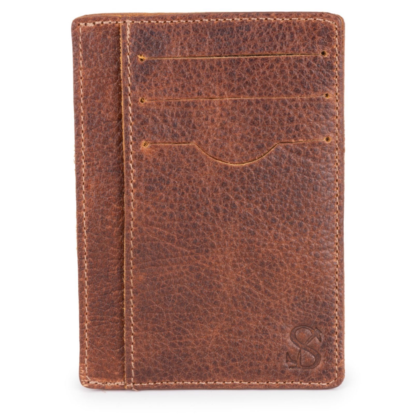 Carteira Masculina Slim Leve E Compacta Em Couro Legítimo ello griff Marrom