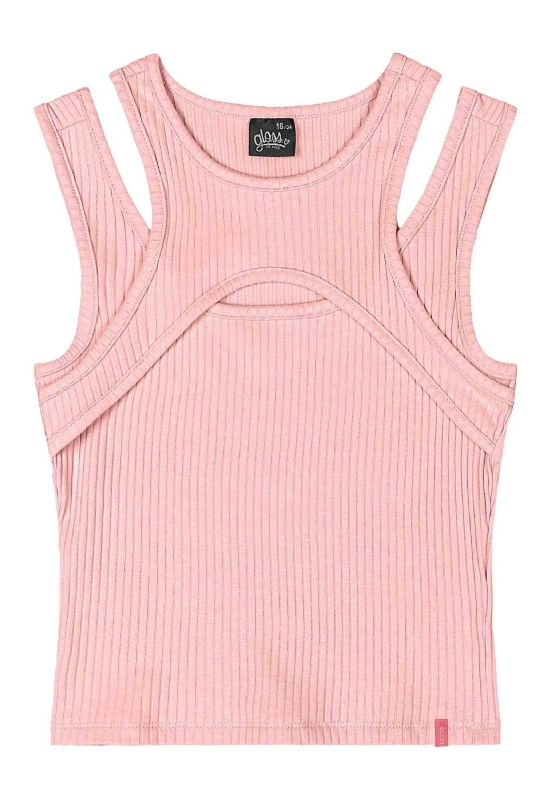 Infantil – Regata Juvenil em Ribana Canelada Gloss Rosa