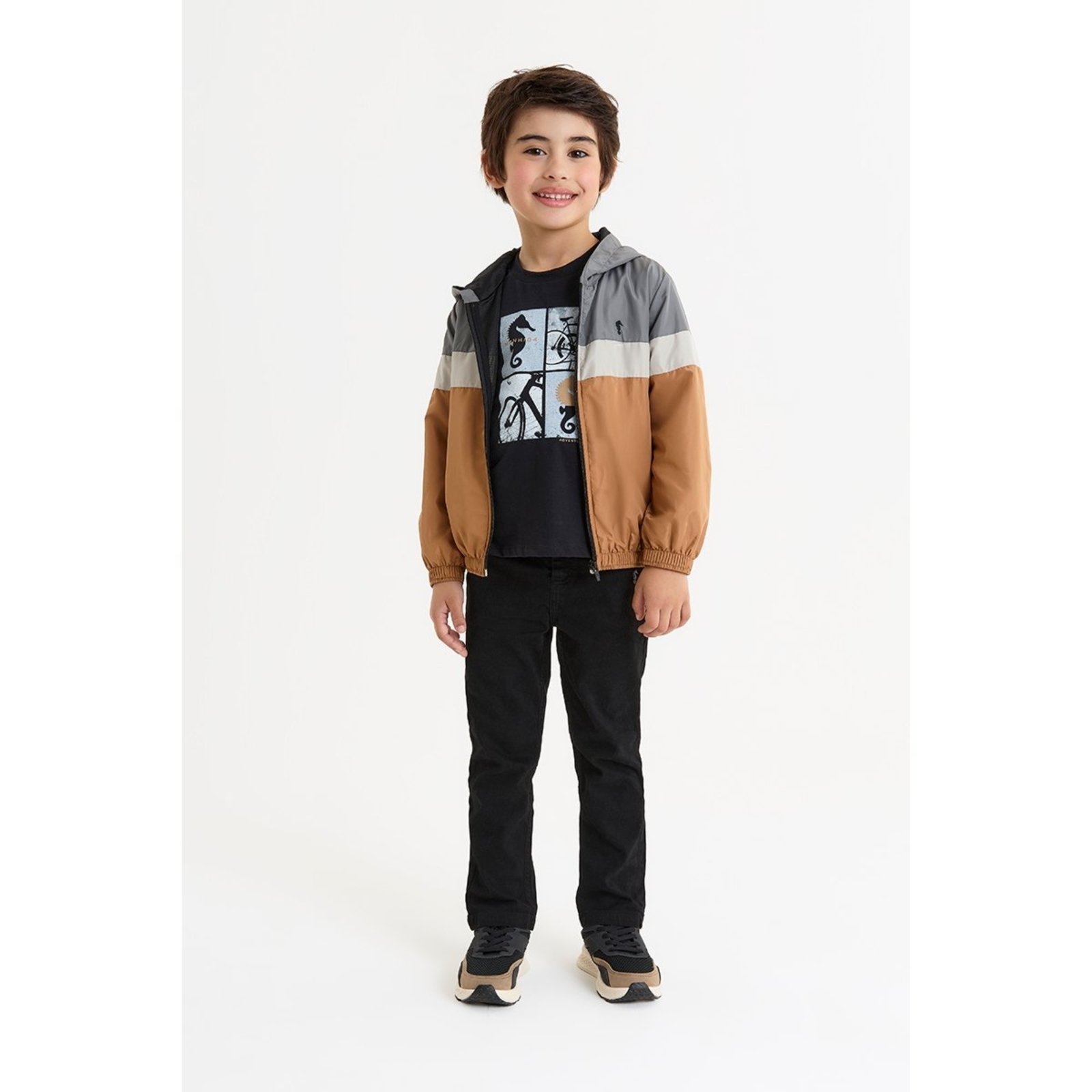 Infantil - Jaqueta Masculina com Capuz em Nylon Confortável