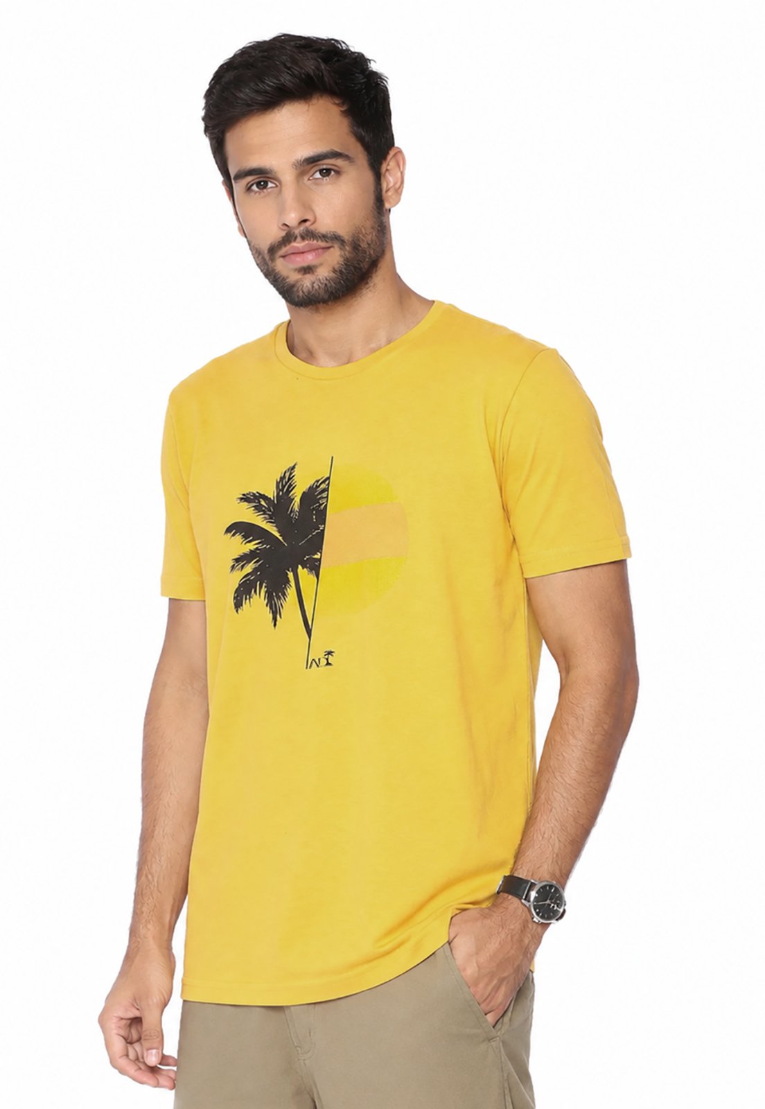 CAMISETA AD FASHION ESTAMPADA MOSTARDA