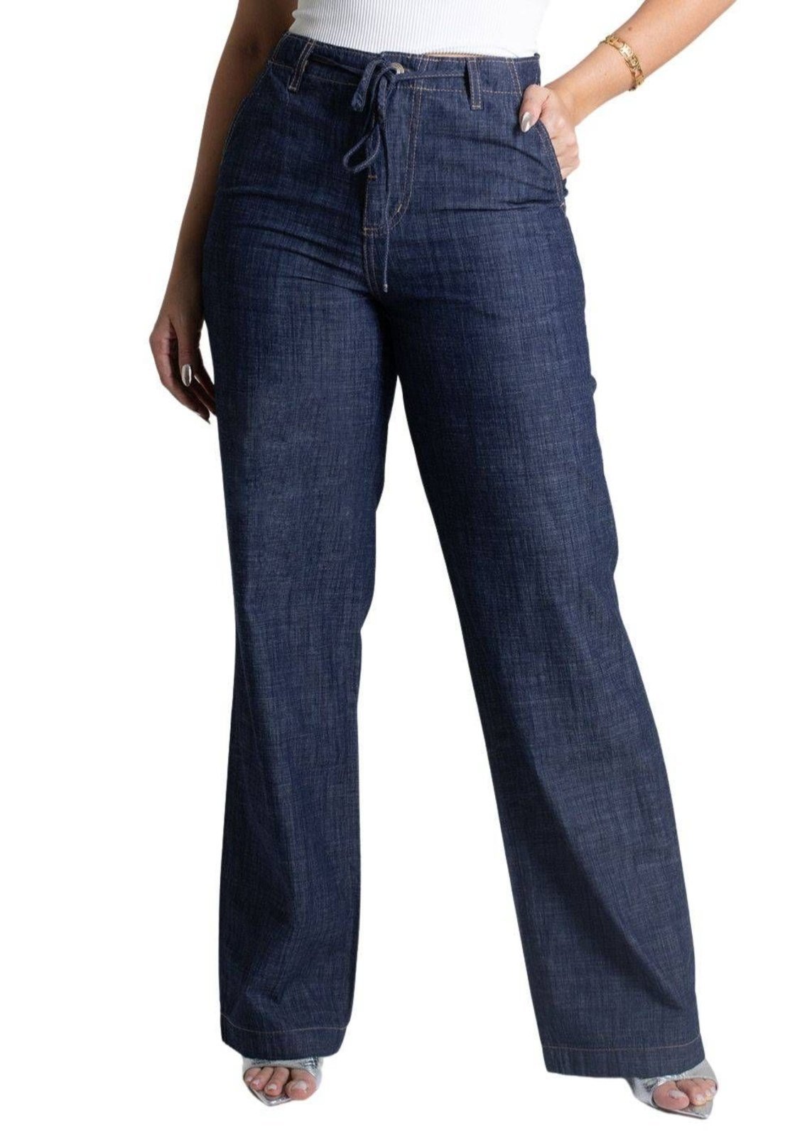 Calca Jeans Sawary Pantalona Wide Leg – 278933 – Azul – Sawary