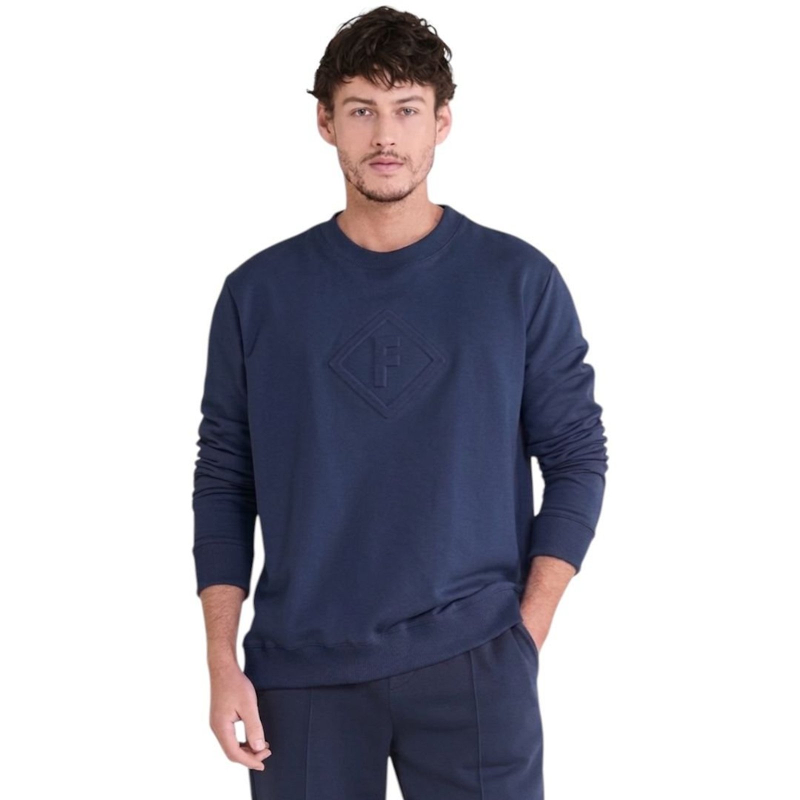 Blusão Moletom Masculino New Comfort Relevo 3D Forum Azul Olympic