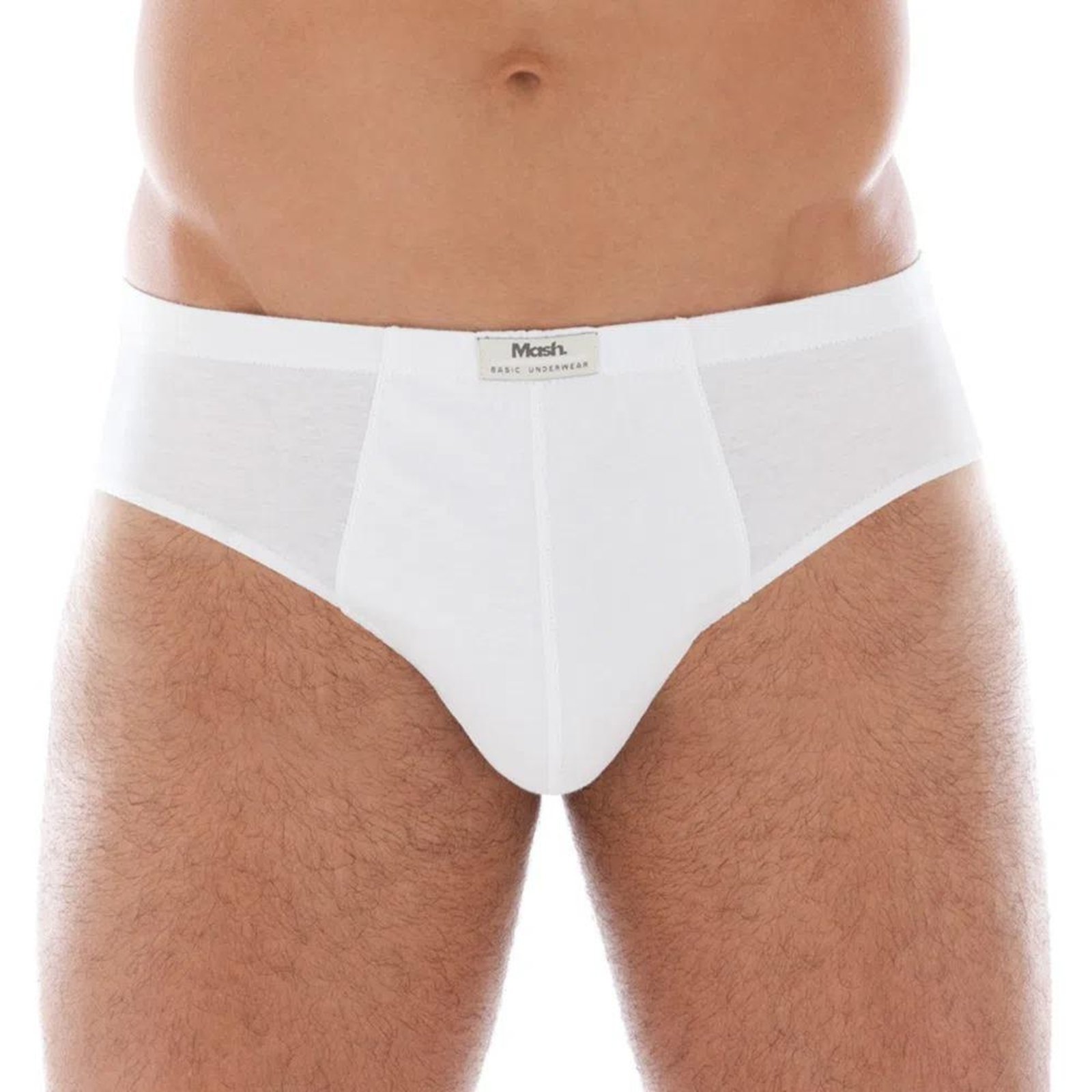 Vista 3 Cueca Slip Mash Masculina Plus Size Lisa Algodão preto MASH preto