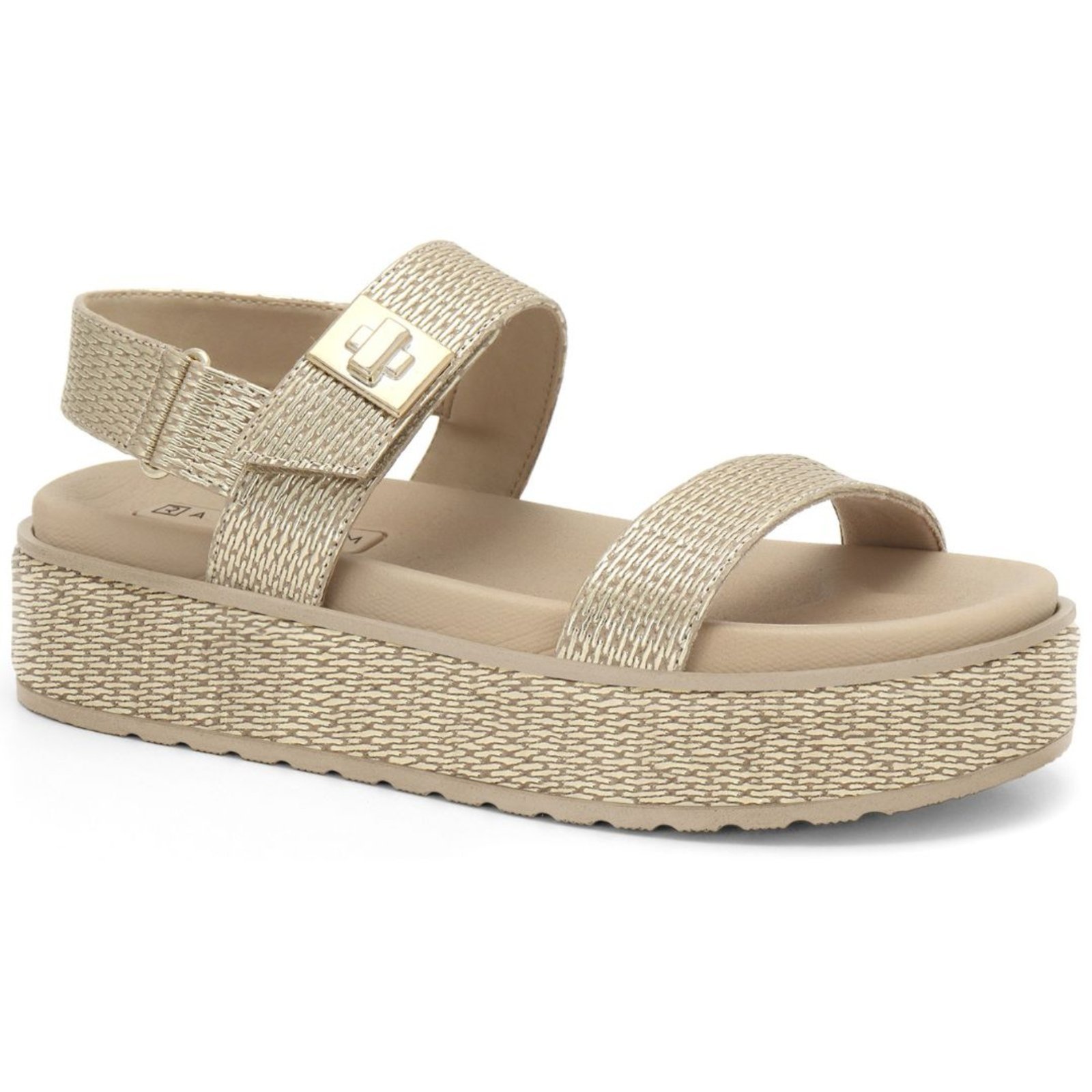 Sandália Feminina Plataforma Calce Fácil Ramarim 2443206 - Ouro