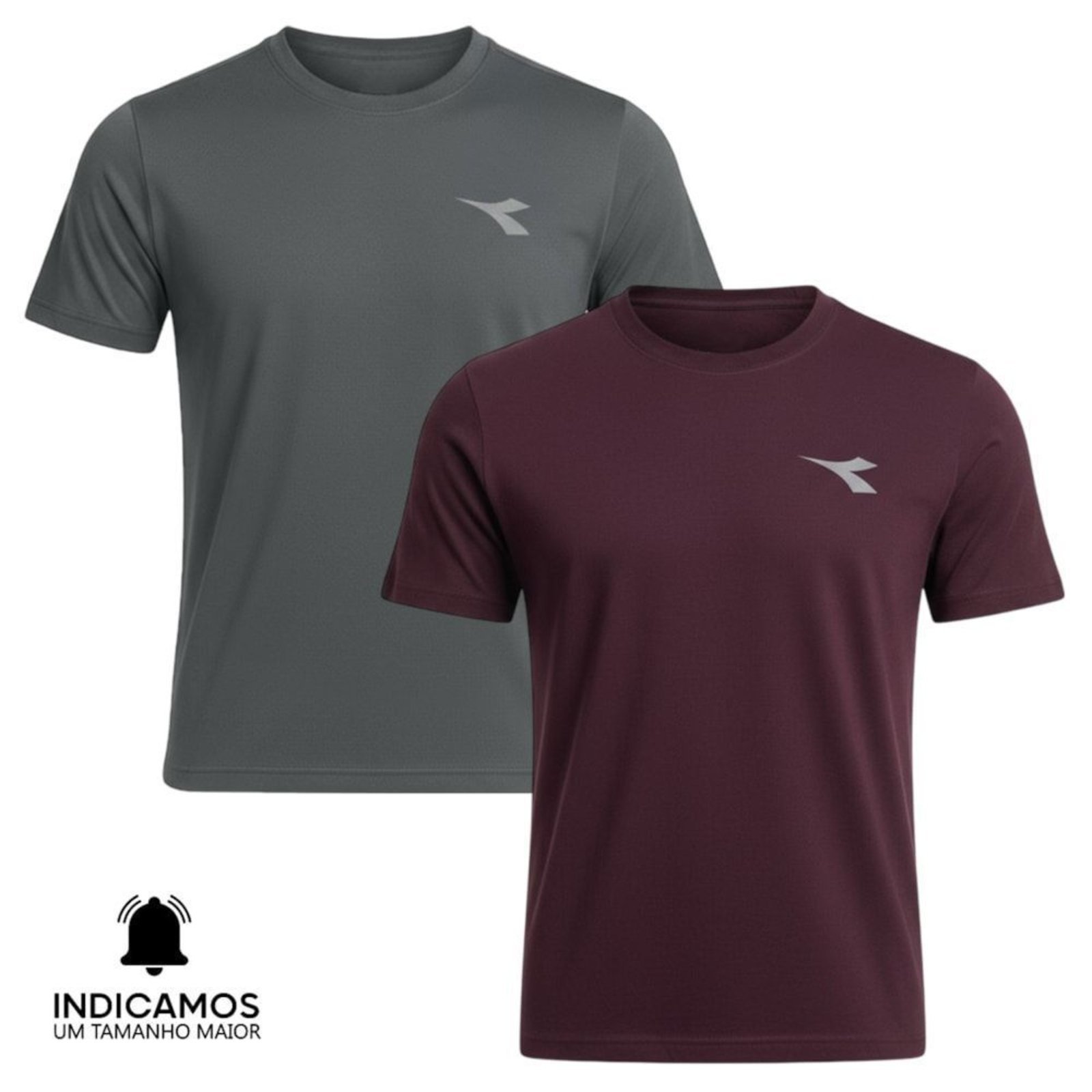 Kit 2 Camisetas Diadora Small Logo Masculina - Cinza - diadora