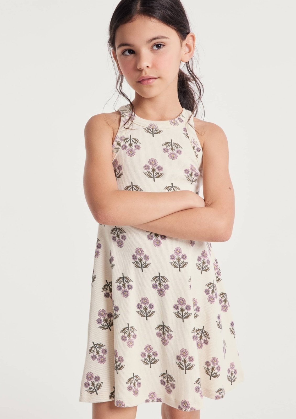 Infantil - Vestido Curto Em Ribana Canelada Drop Brasil Hering