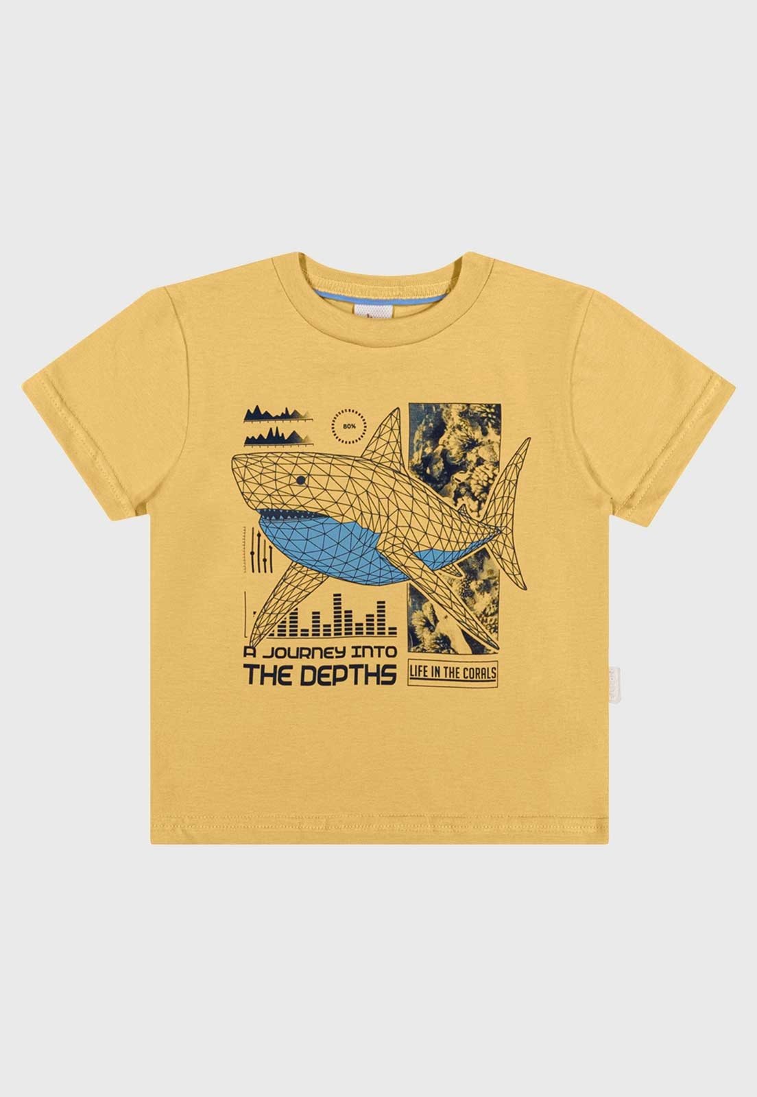 Camiseta Elian Estampa Marinha Amarela
