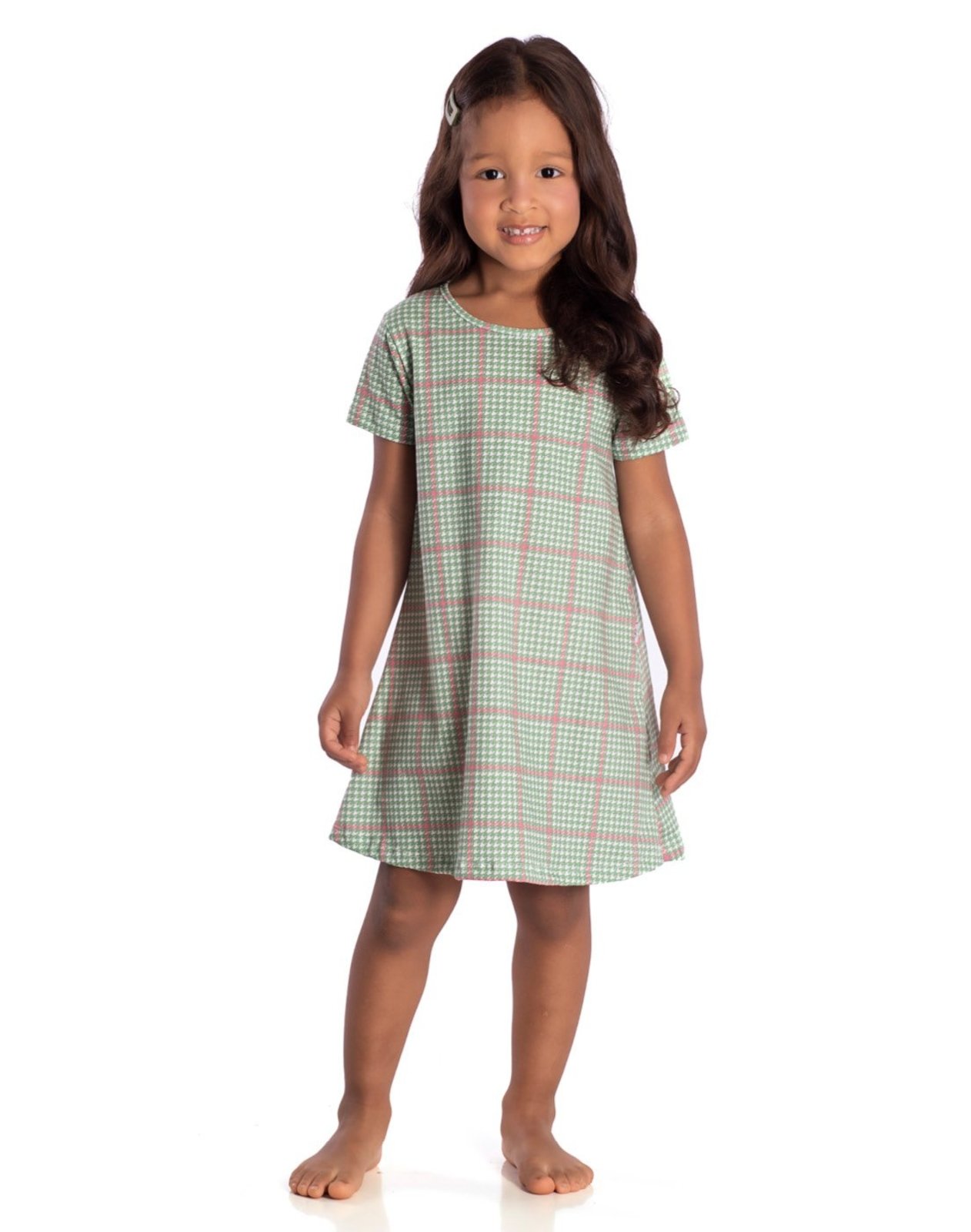 Camisola xadrez pied de poule verde