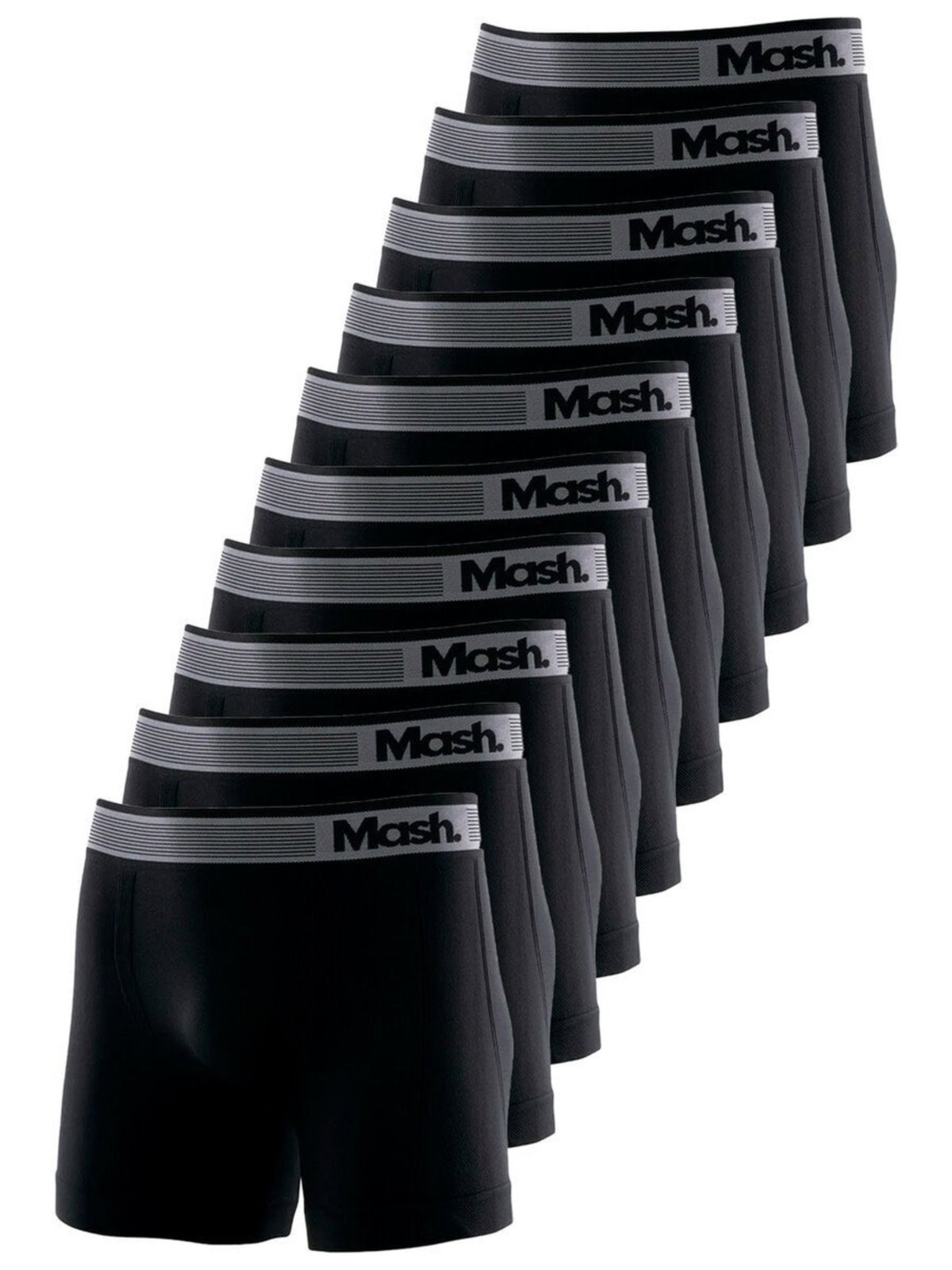 Kit com 10 Cuecas Boxer Mash 710.01 Preto