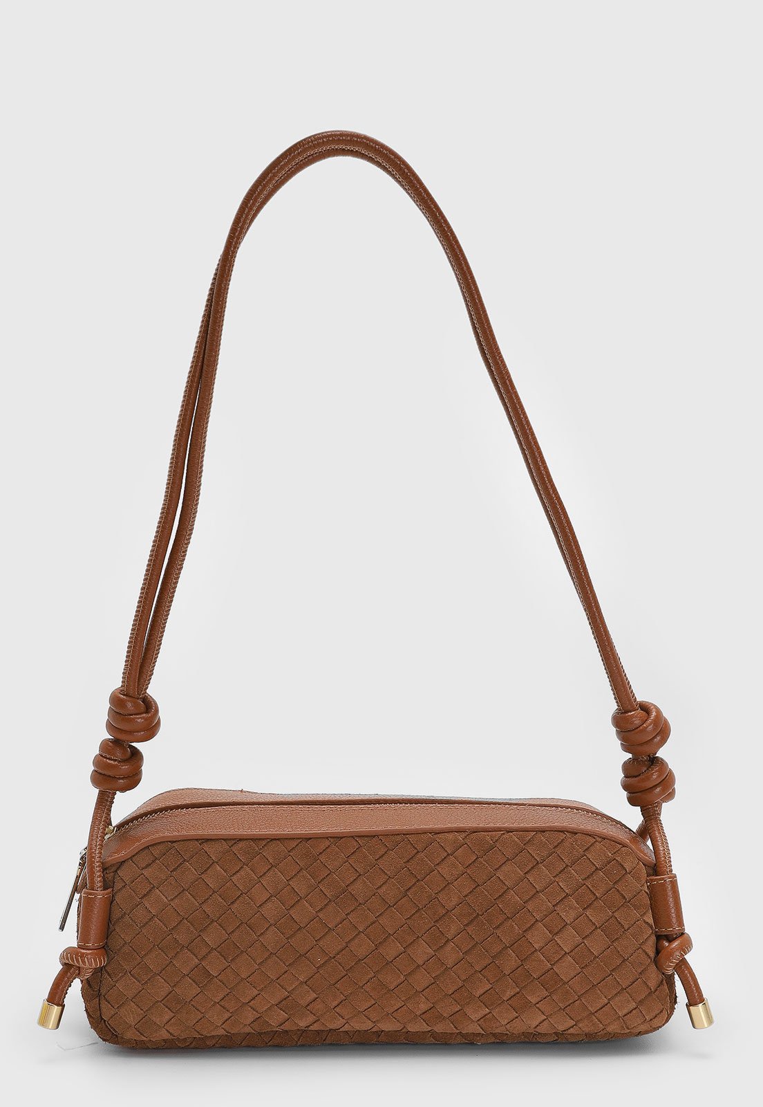 Vista 2 Bolsa Luiza Barcelos Tiracolo Tressê caramelo caramelo