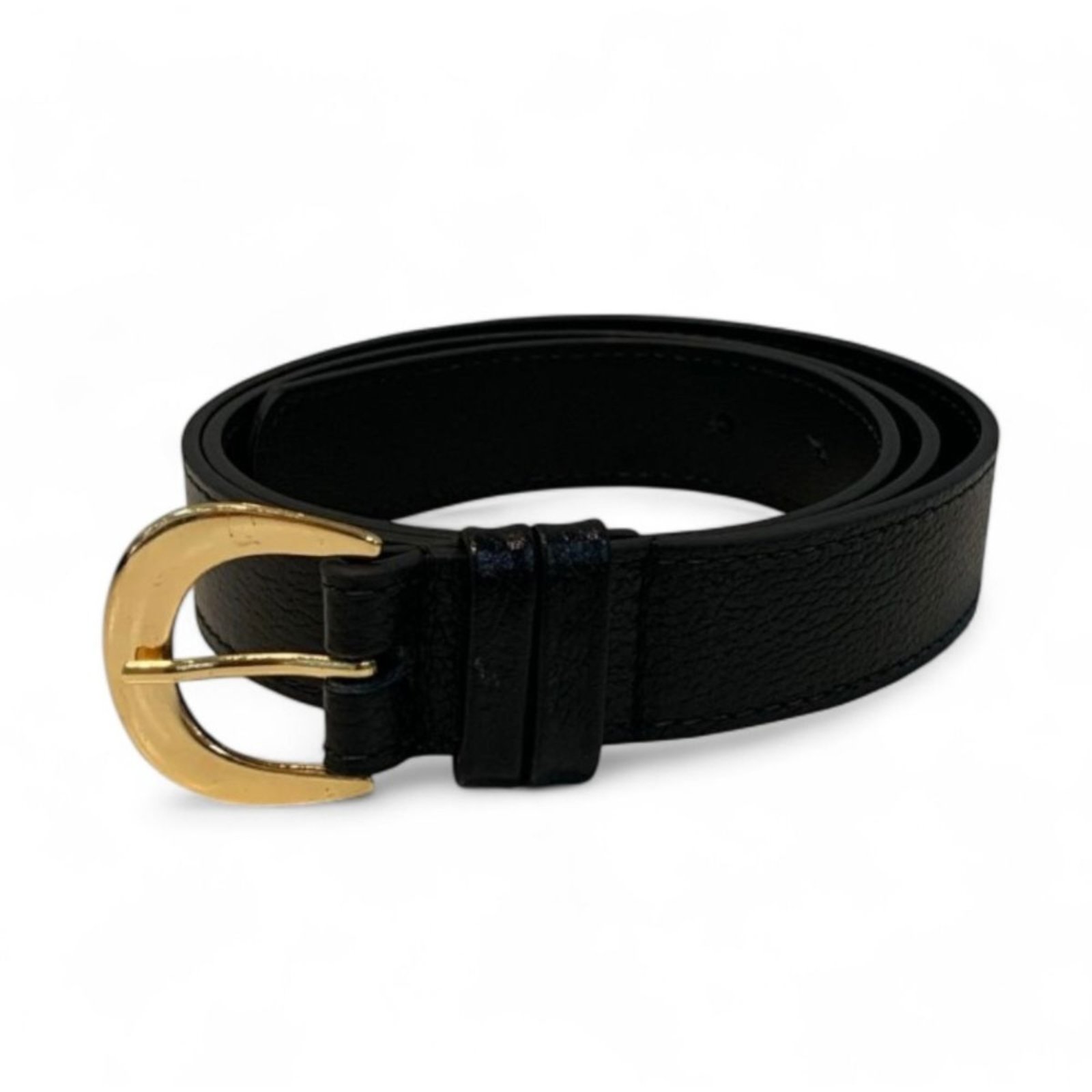 Vista 2 Cinto Feminino em Couro Fivela Arredondada 013 Mariart preto Mariart preto