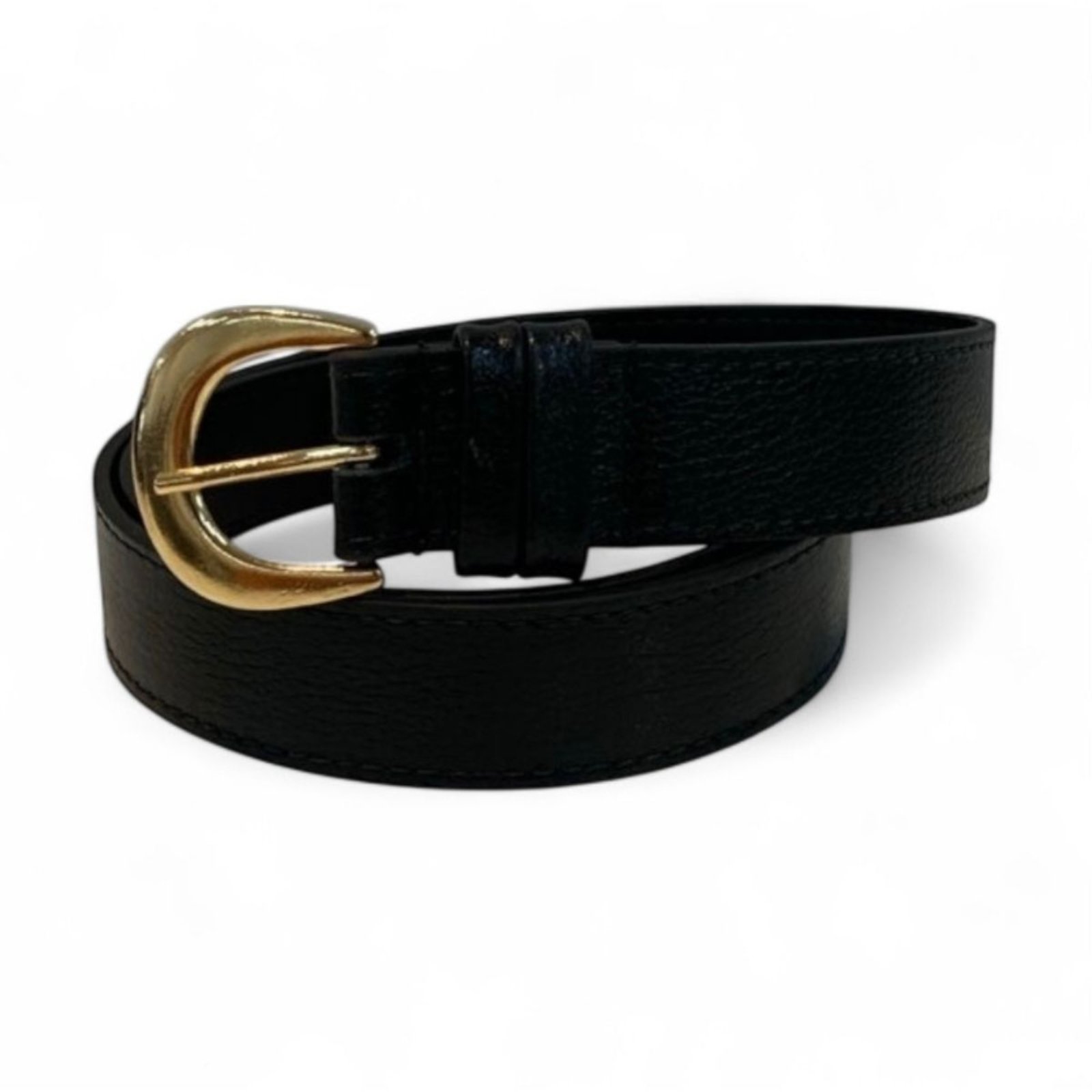 Vista 3 Cinto Feminino em Couro Fivela Arredondada 013 Mariart preto Mariart preto