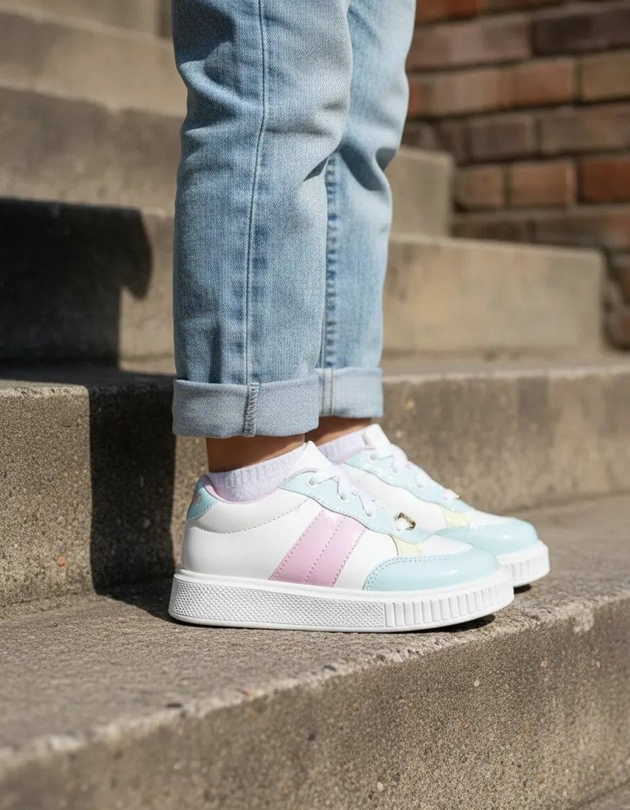 Infantil - Tênis Menina Casual Juliette Flatform Confortável Leve Escolar Voltas as Aulas Branco