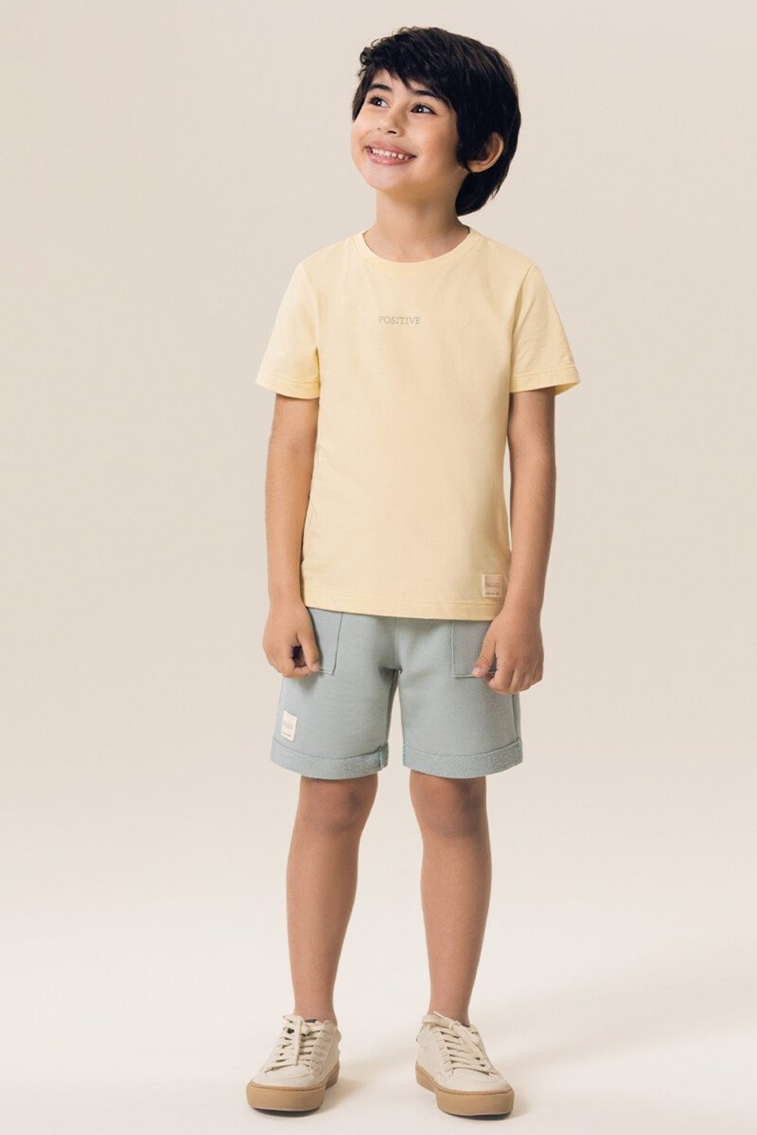 Infantil - Conjunto Bugbee Camiseta Regular em Malha Com Estampa e Bermuda Moletom