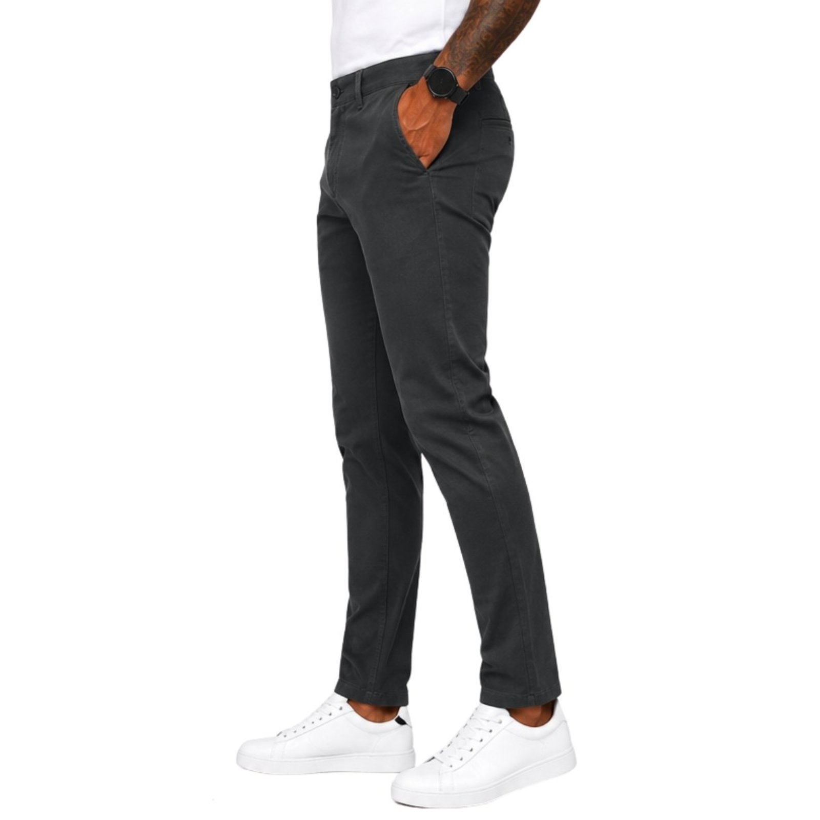 Calça Masculina Slim em Sarja Premium Casual Conforto e Elegância Preto