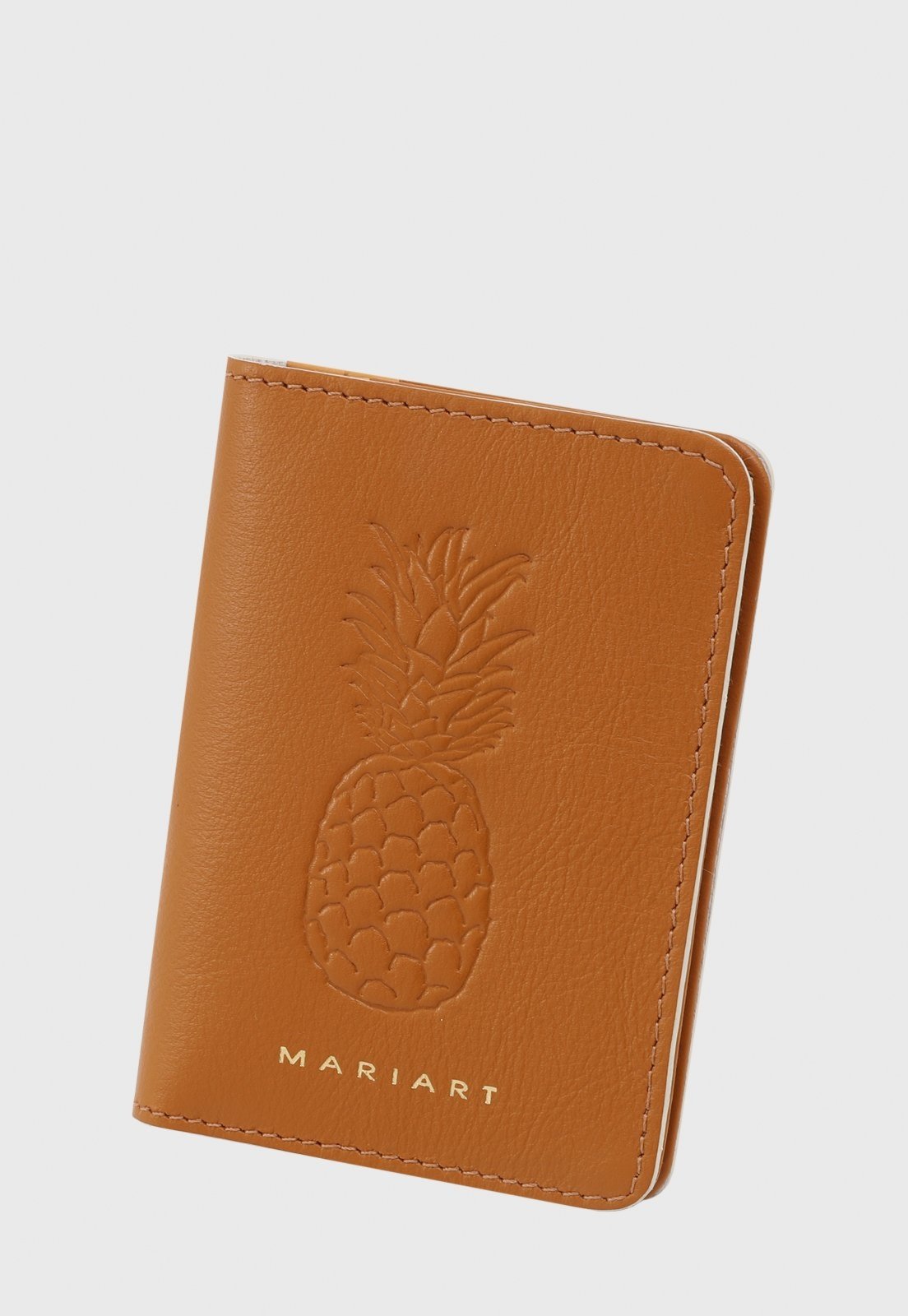 Carteira Couro Mariart Fauna Amarelo Abacaxi
