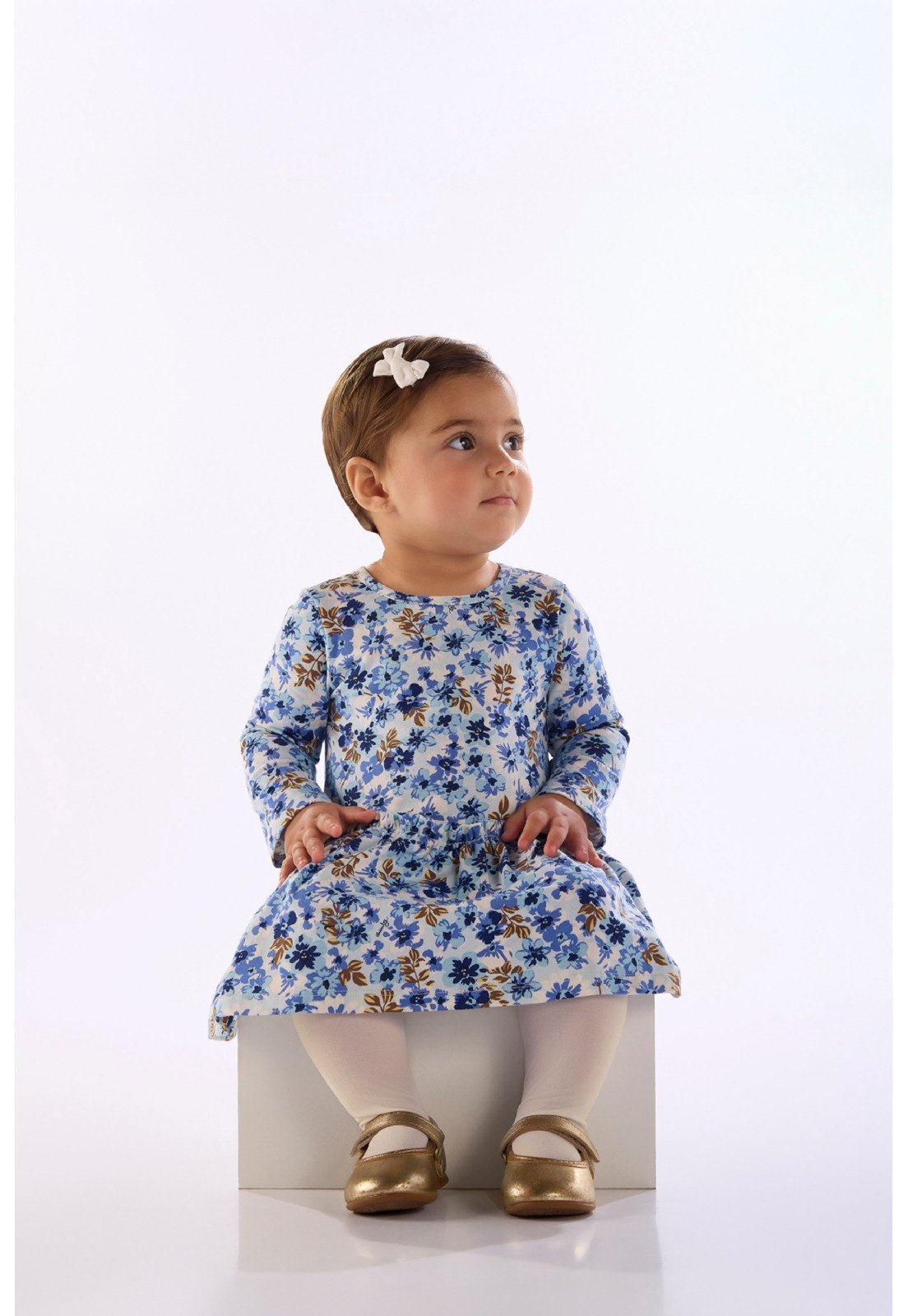 Infantil - Vestido Cotton Floral Quimby Bege