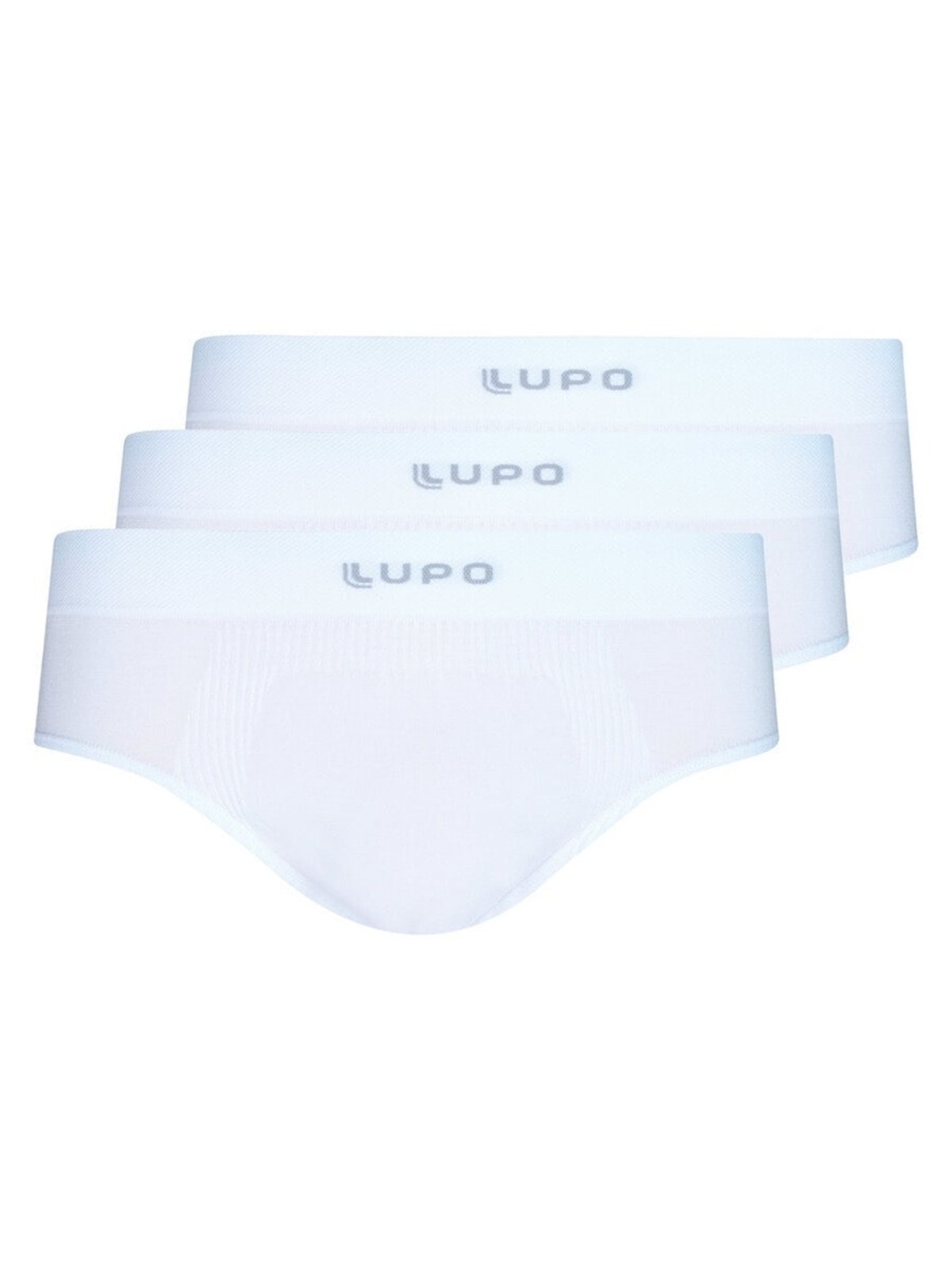 Kit com 3 Cuecas Slip Lupo 681-001 Branco