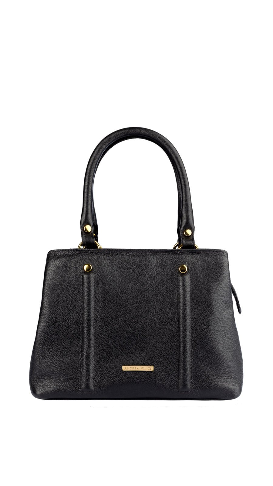 Vista 2 Bolsa de couro liso pequena Melina Andrea Vinci preto Andrea Vinci preto