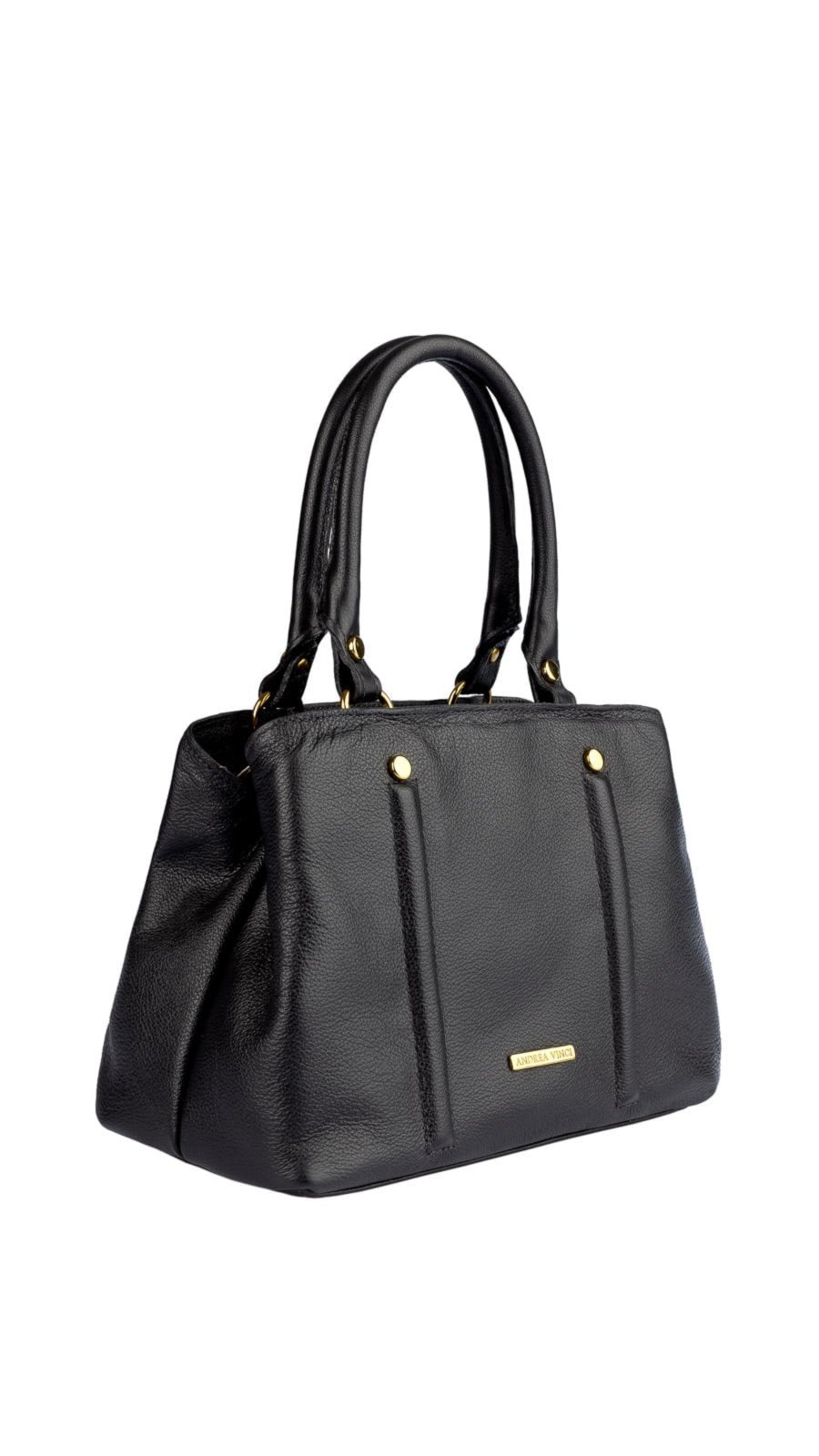 Vista 3 Bolsa de couro liso pequena Melina Andrea Vinci preto Andrea Vinci preto