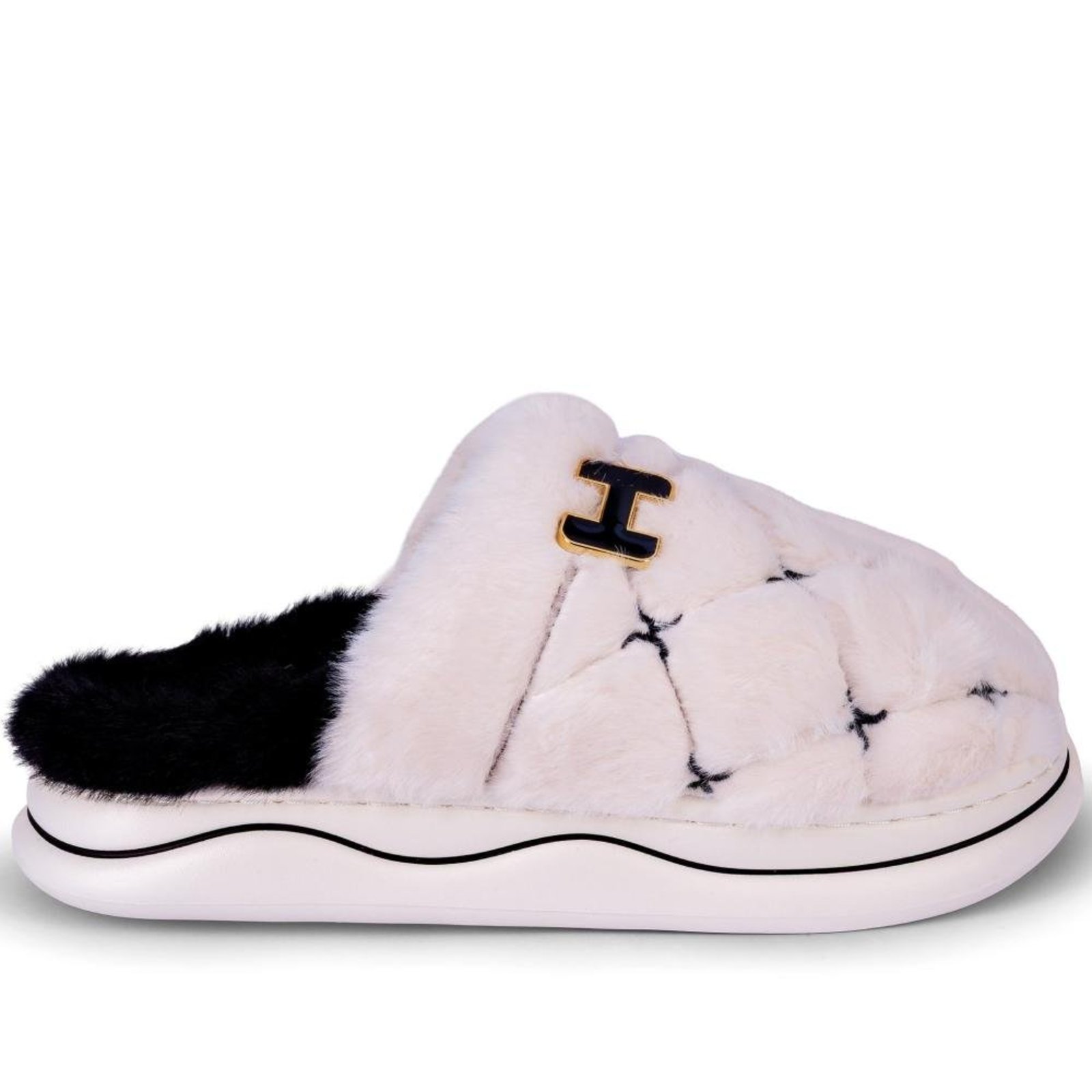 Infantil - Pantufa Feminina Forrada Zariff 803344 Branco/Preto Incolor