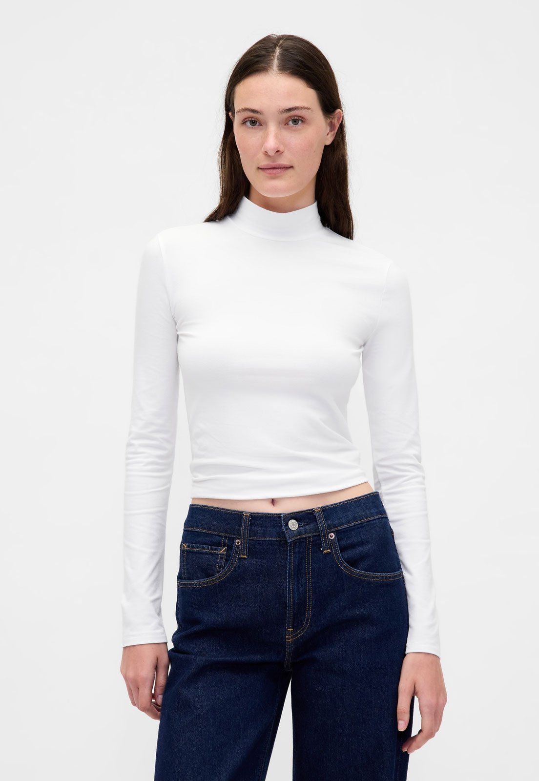 Blusa Feminina GAP Gola Alta Branca