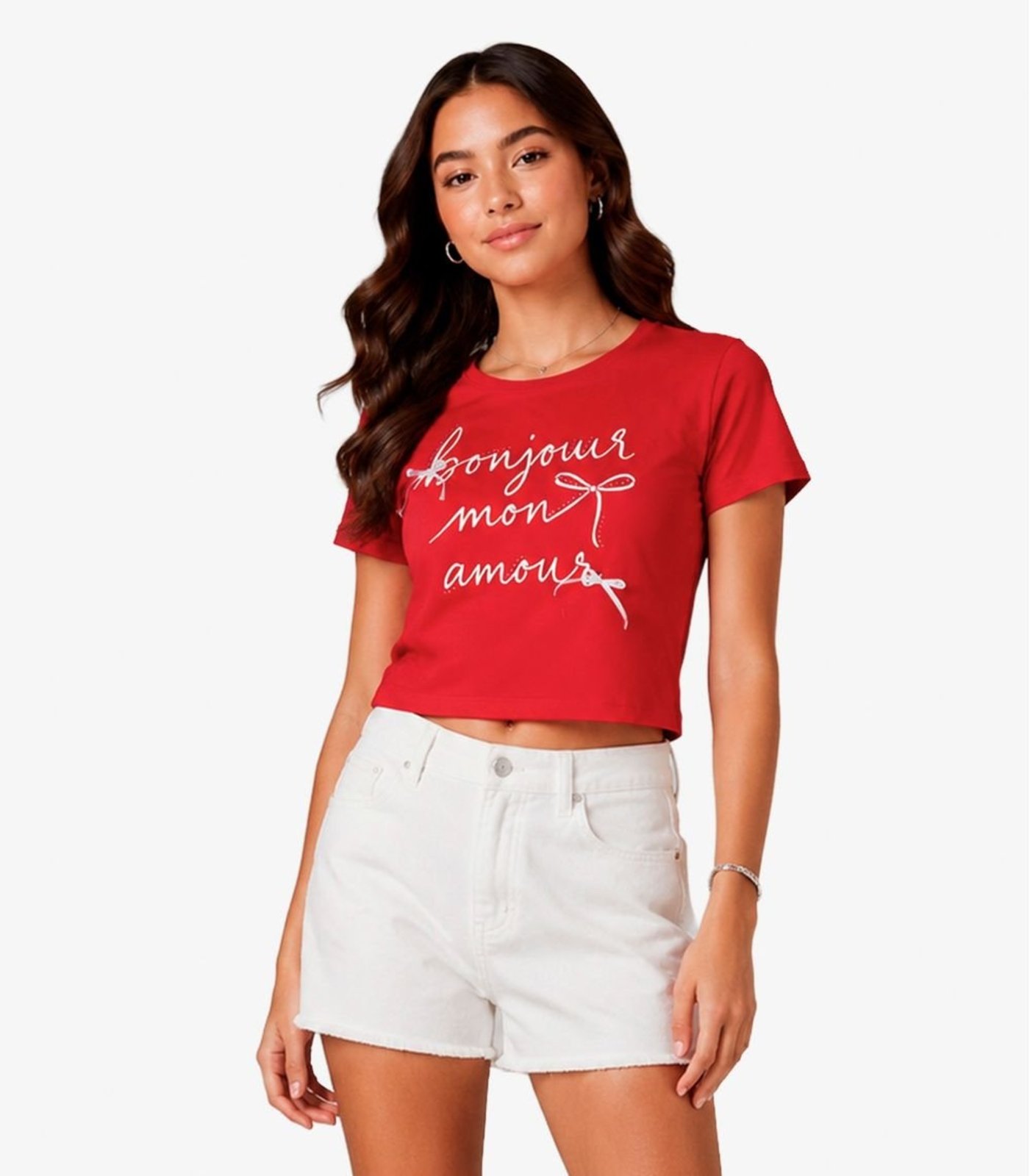 Infantil - Blusa Feminina Justa Com Strass Minty Vermelho