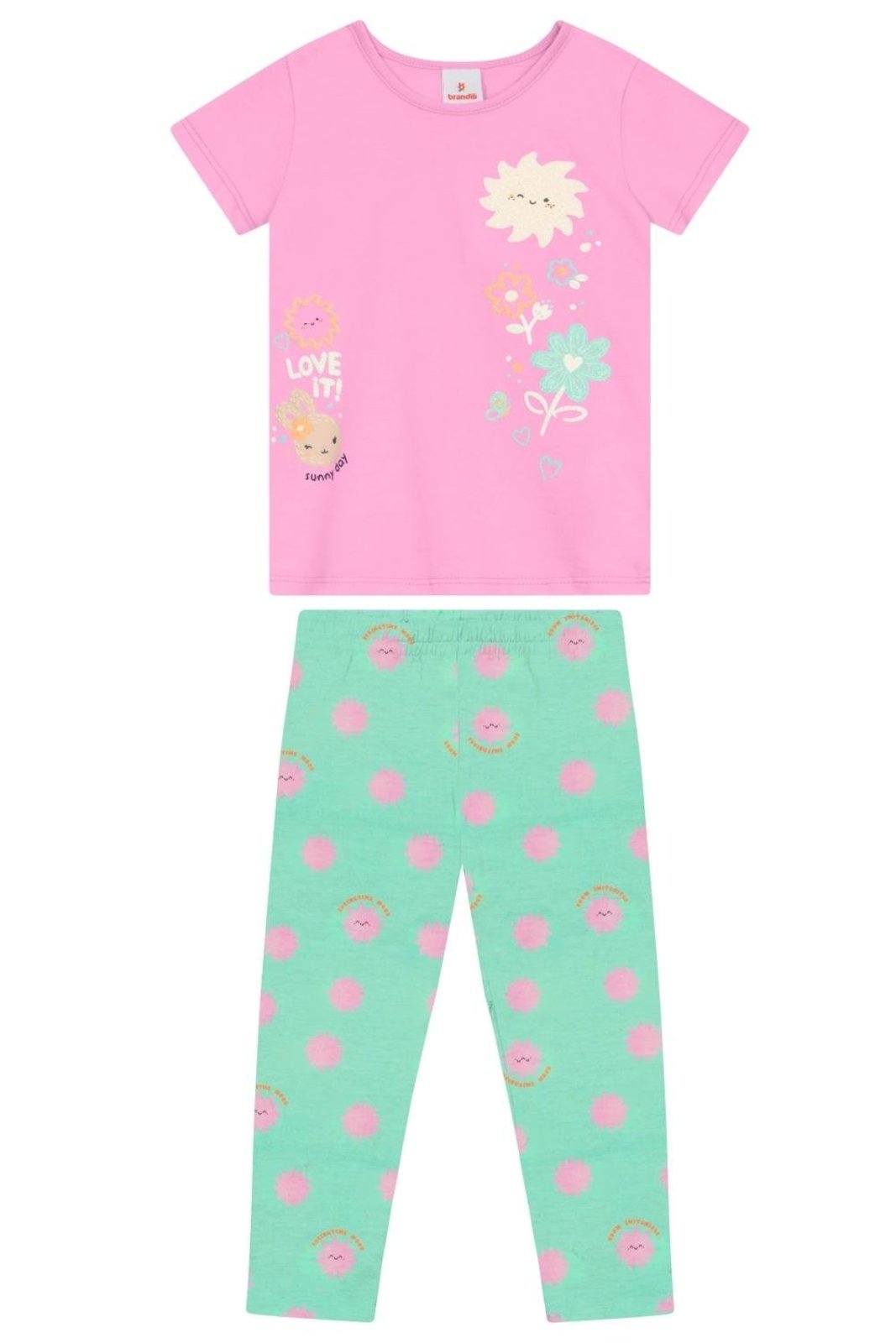 Infantil - Conjunto menina em meia malha Brandili