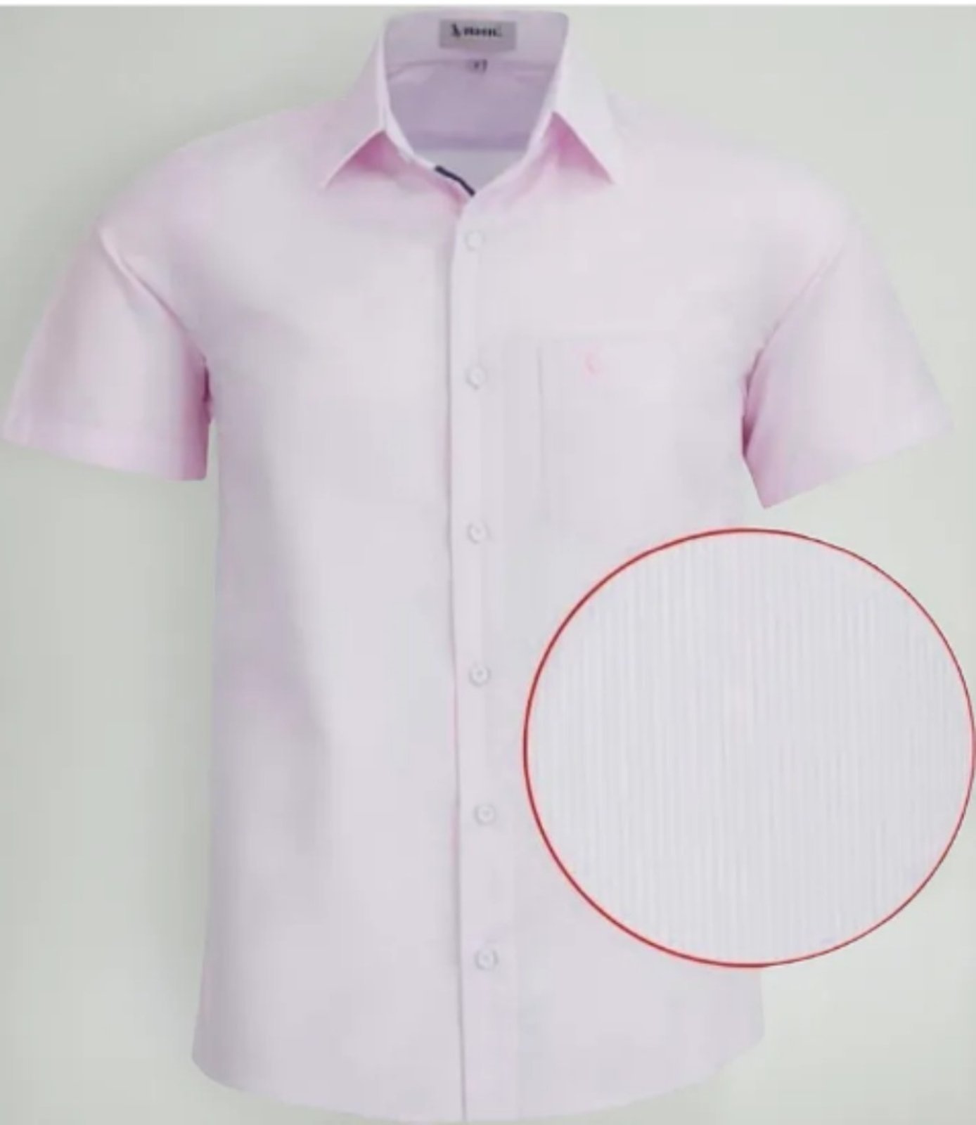 Vista 2 Camisa Social Amil Listrada Comfort Algodão Cronos Manga Curta Luxo preto Amil preto
