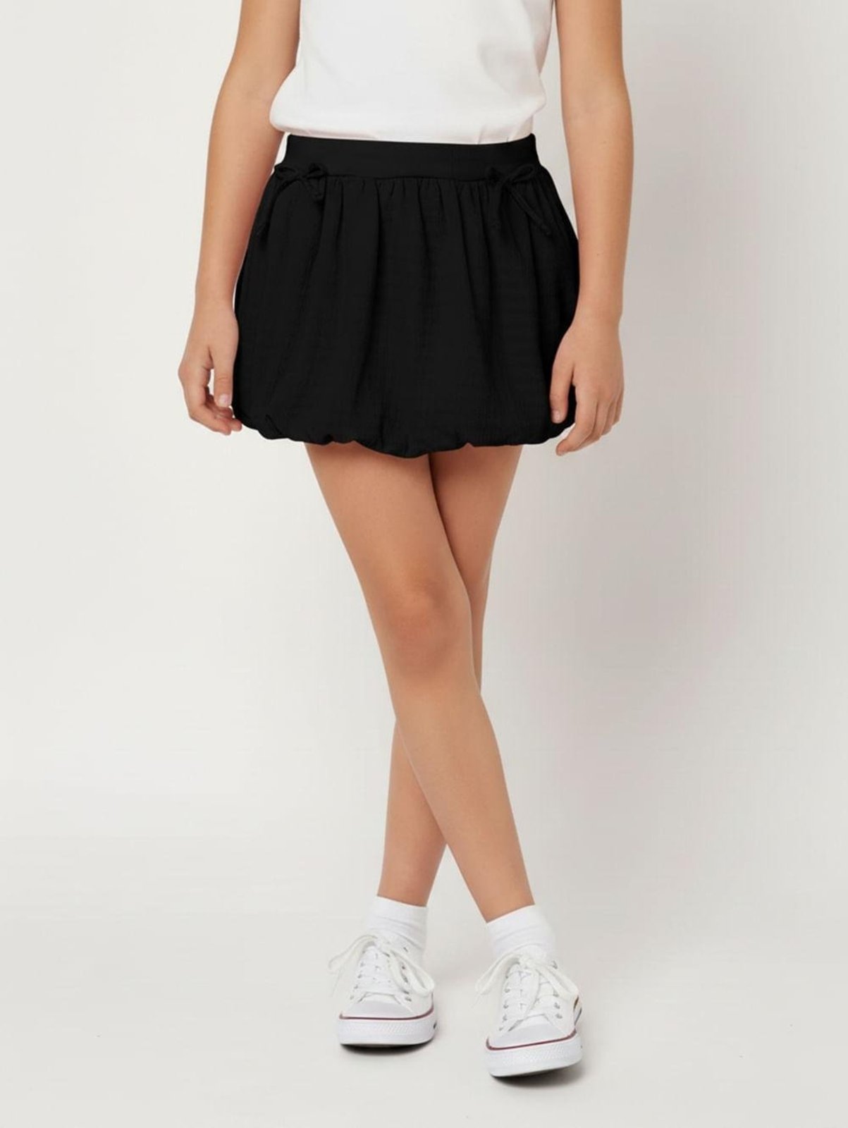 Infantil - Saia Balonê Laços Para Menina - PRETO