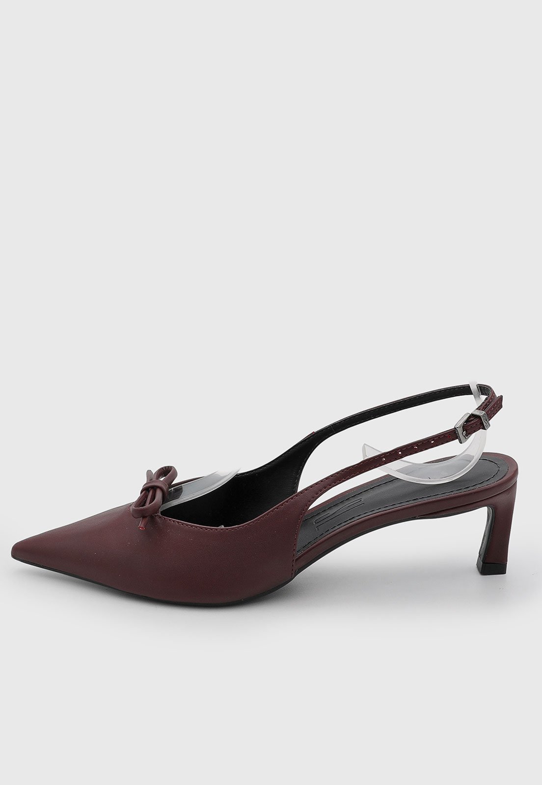 Scarpin Feminino Santa Lolla Bico Fino Laço Vinho