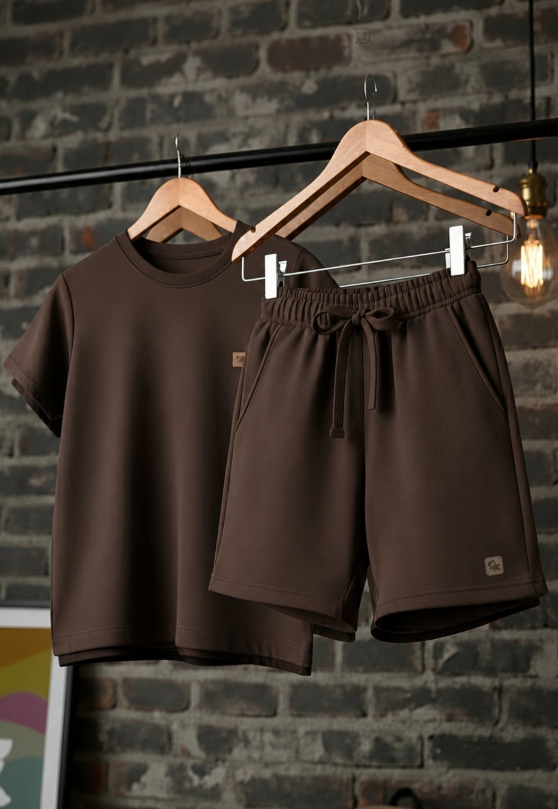 Infantil - Conjunto Shorts e Blusa Moletinho Daze Modas Marrom