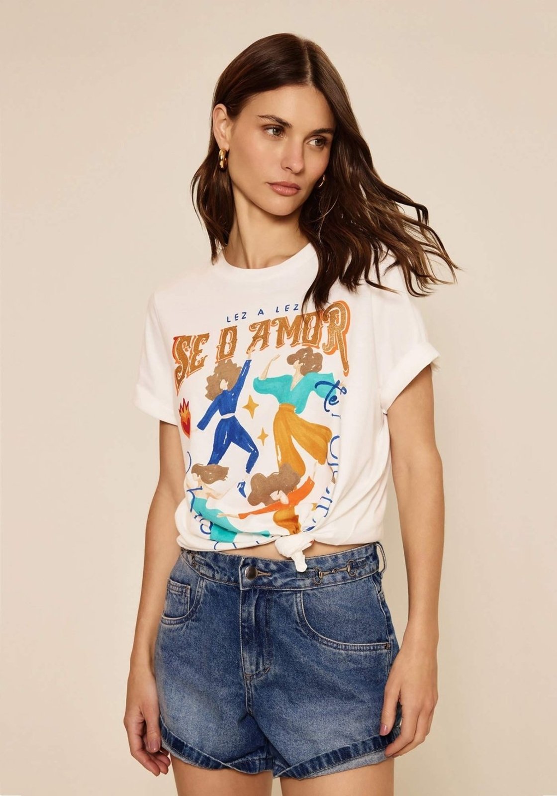 T-shirt De Mangas Curtas Em Malha Penteada
