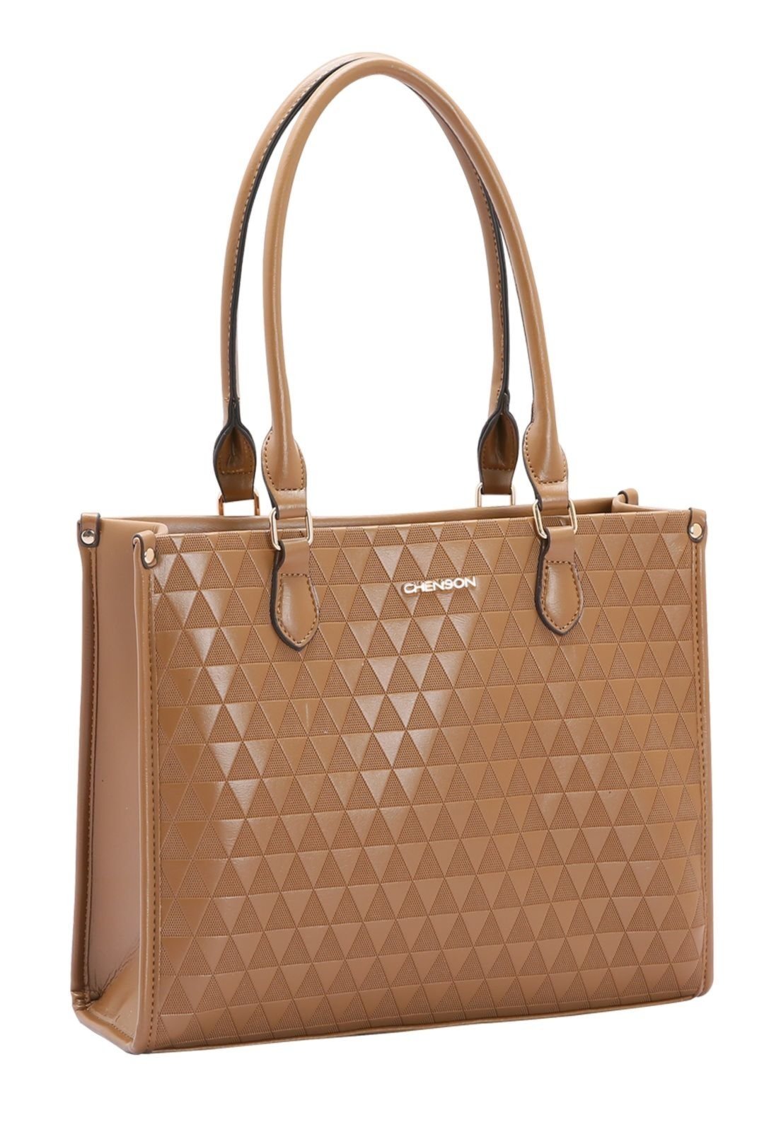 Bolsa Feminina Textura em Triangulos Ombro 3484098