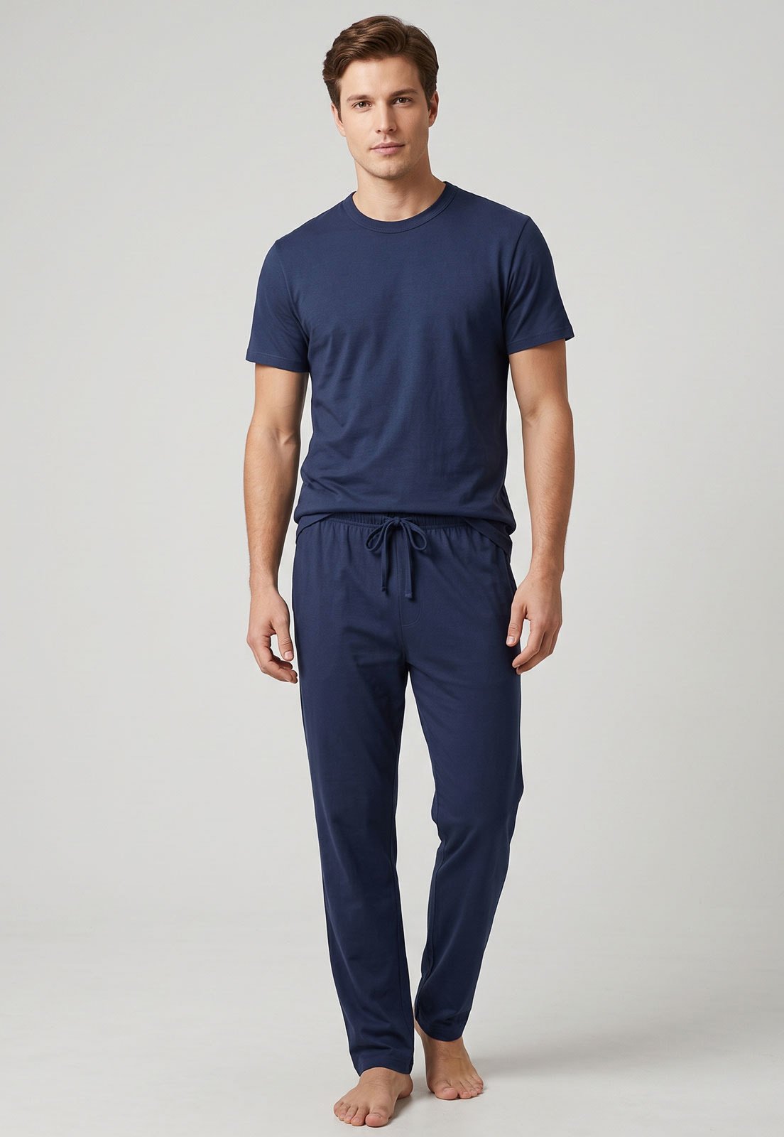Conjunto Pijama Masculino Longo Hering Algodão Azul