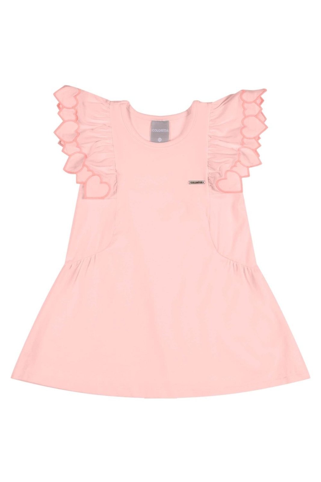 Infantil - Vestido Menina Mangas Bordadas Colorittá Rosa