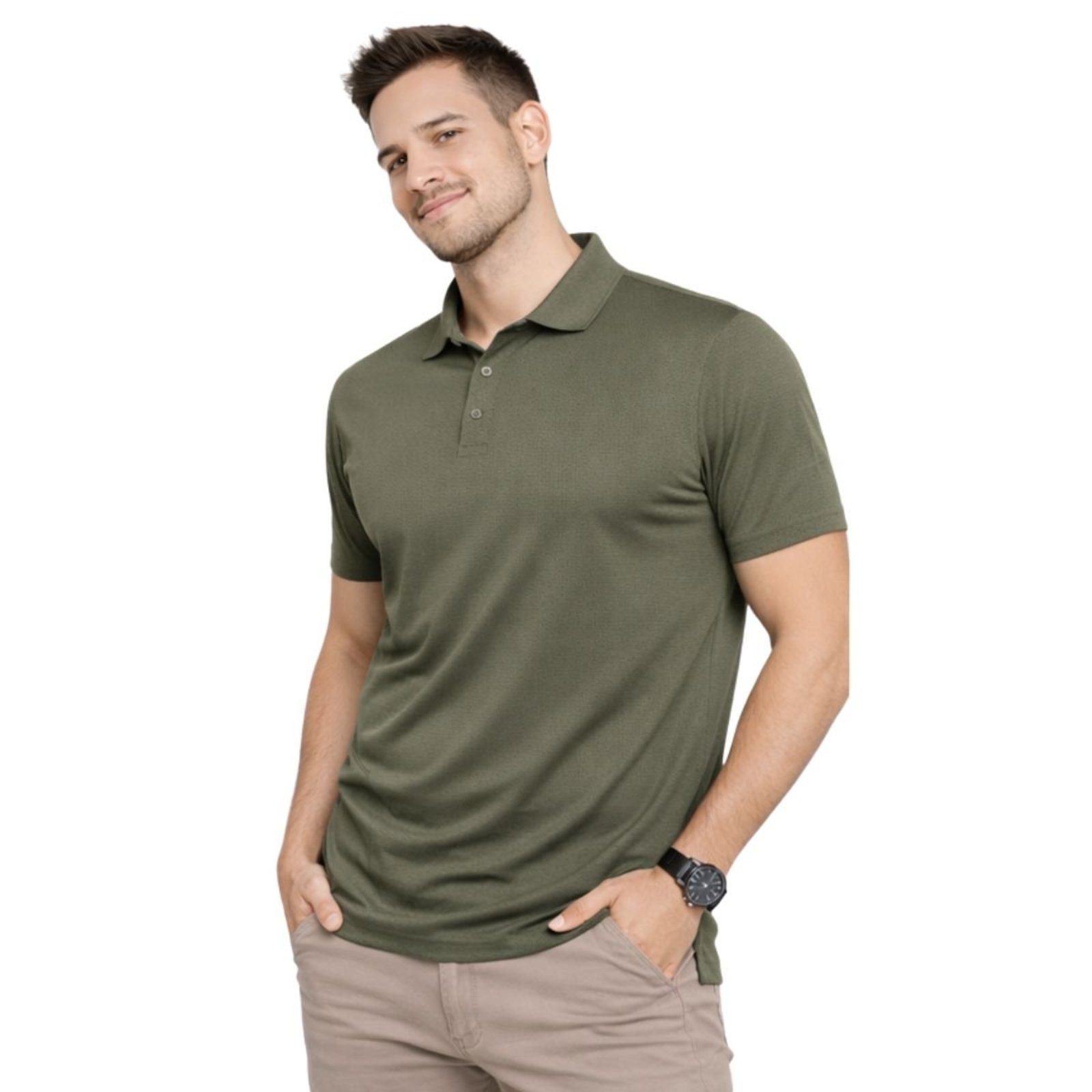 Camisa Polo Masculina Poliamida Elastano Premium Verde