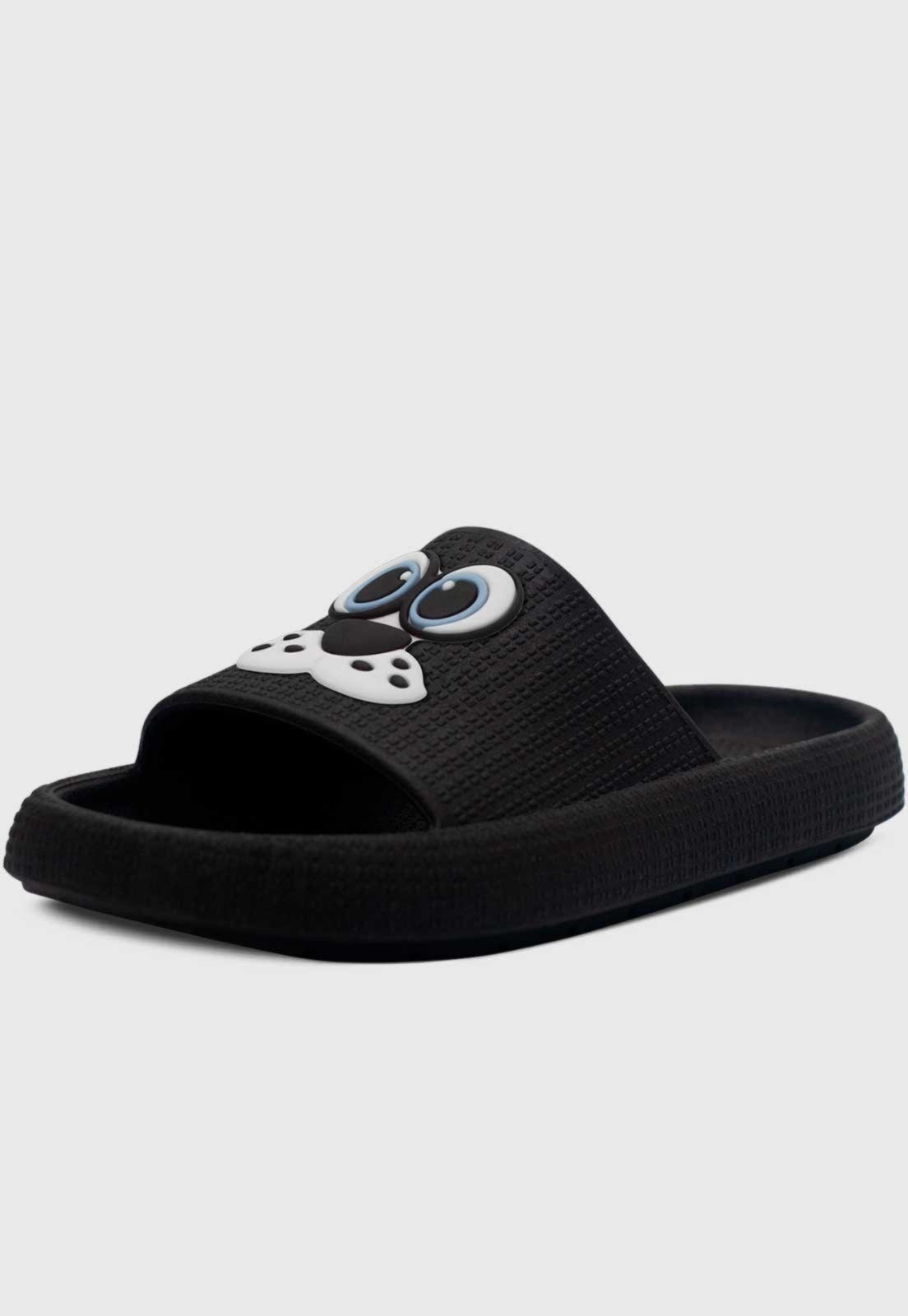 Infantil – Chinelo Estilo Nuvem Popidi Cachorro Preto