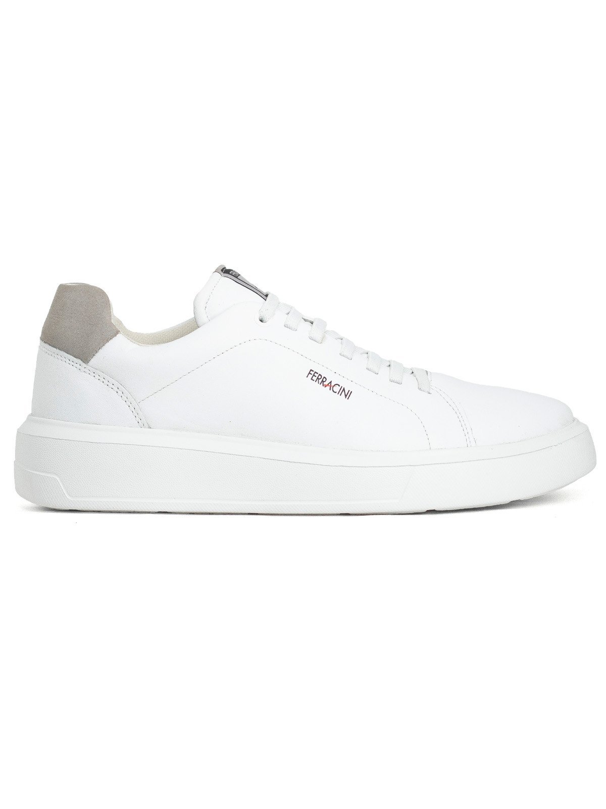 Tênis Masculino Ferracini Flip Couro Legítimo Casual Cadarço Elástico Calce Fácil Branco
