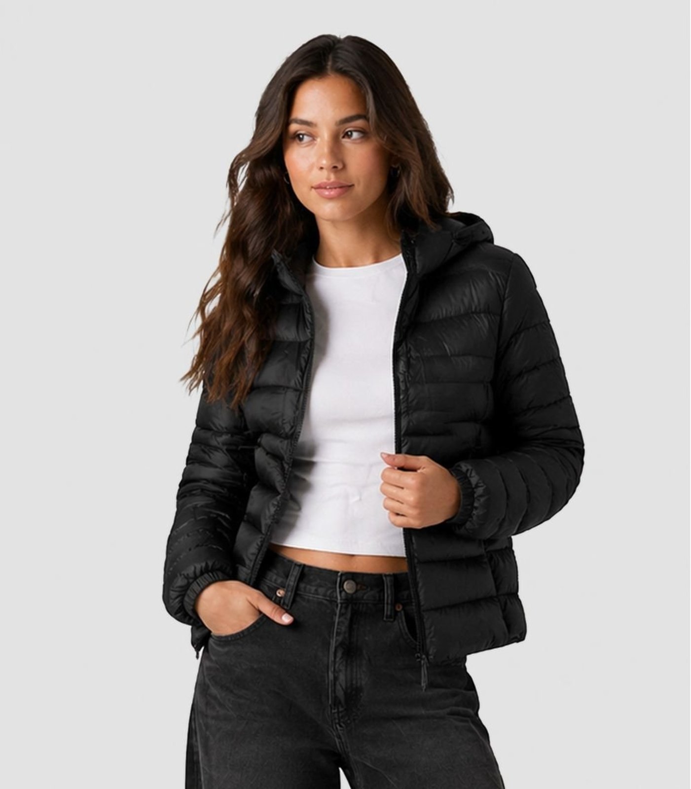Jaqueta Juvenil Feminina Com Capuz Sea Surf Preto
