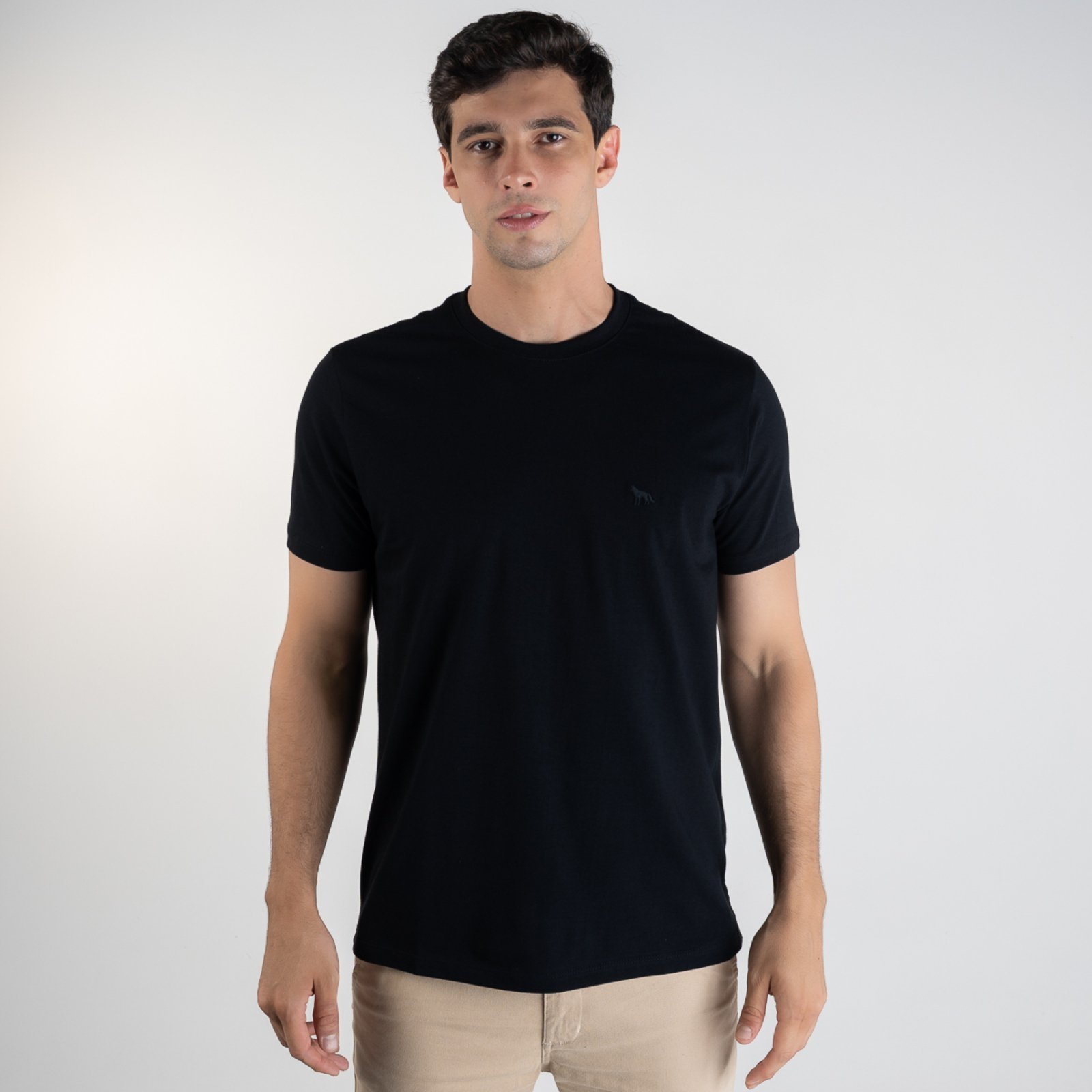 Vista 2 Camiseta Acostamento Monocromática Preta preto Acostamento preto