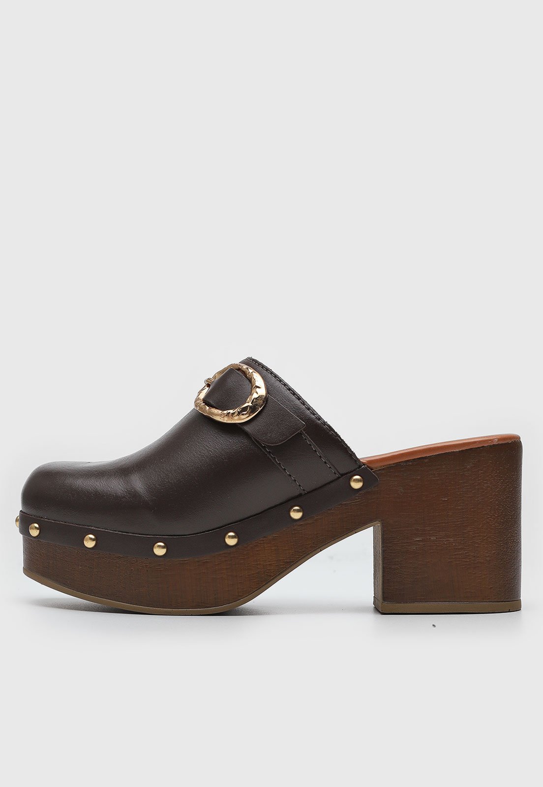 Tamanco Feminino Bottero Tachas Marrom