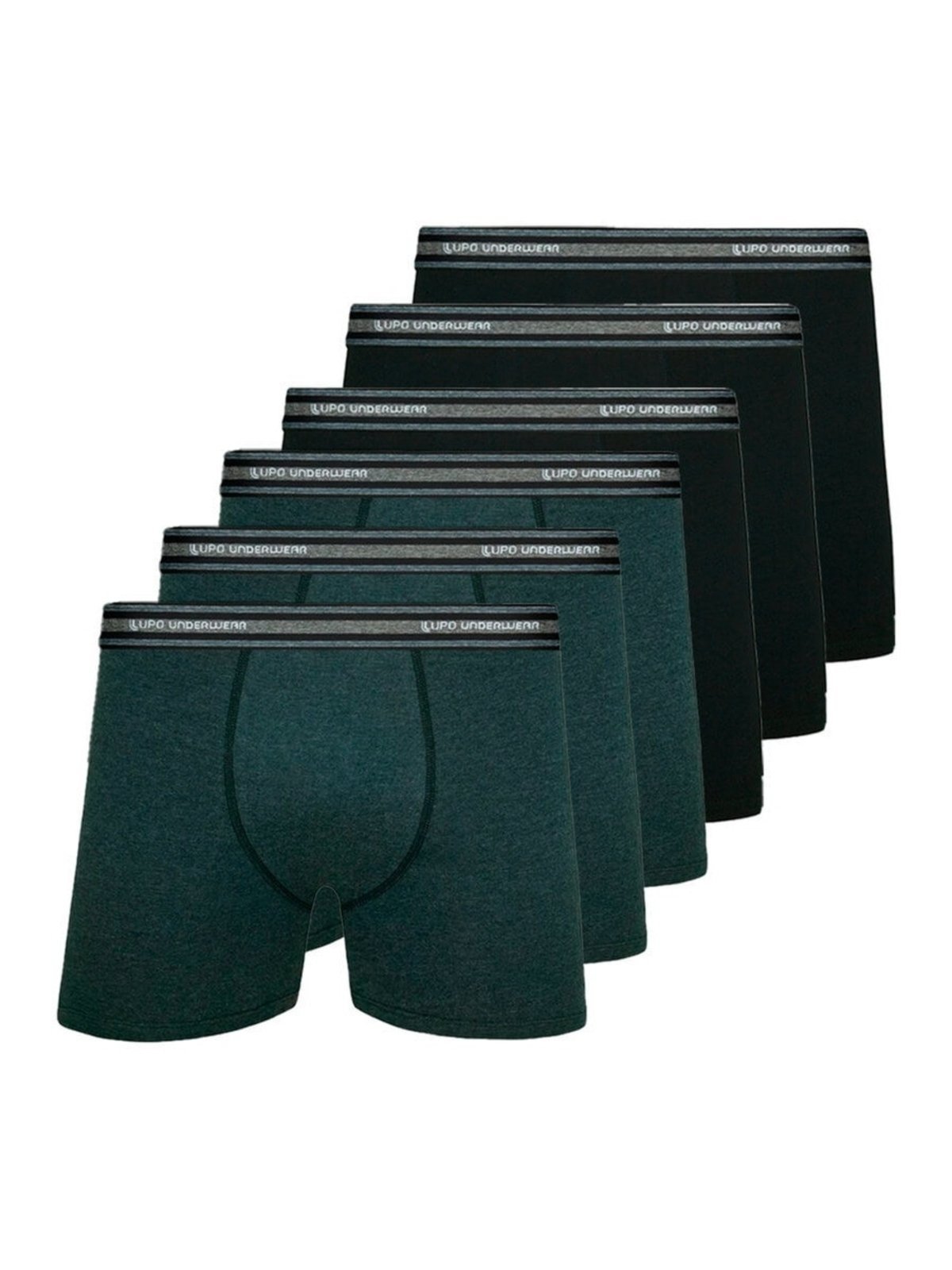 Kit com 6 Cuecas Boxer Lupo 523-088 Preto