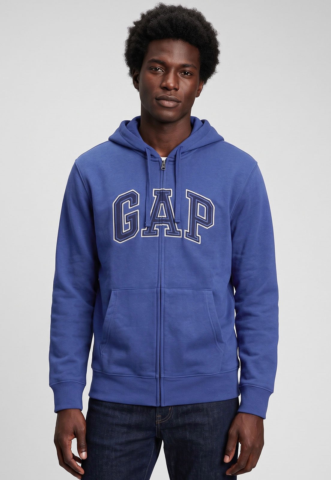 Blusa de Moletom Masculina GAP Zíper com Capuz Azul