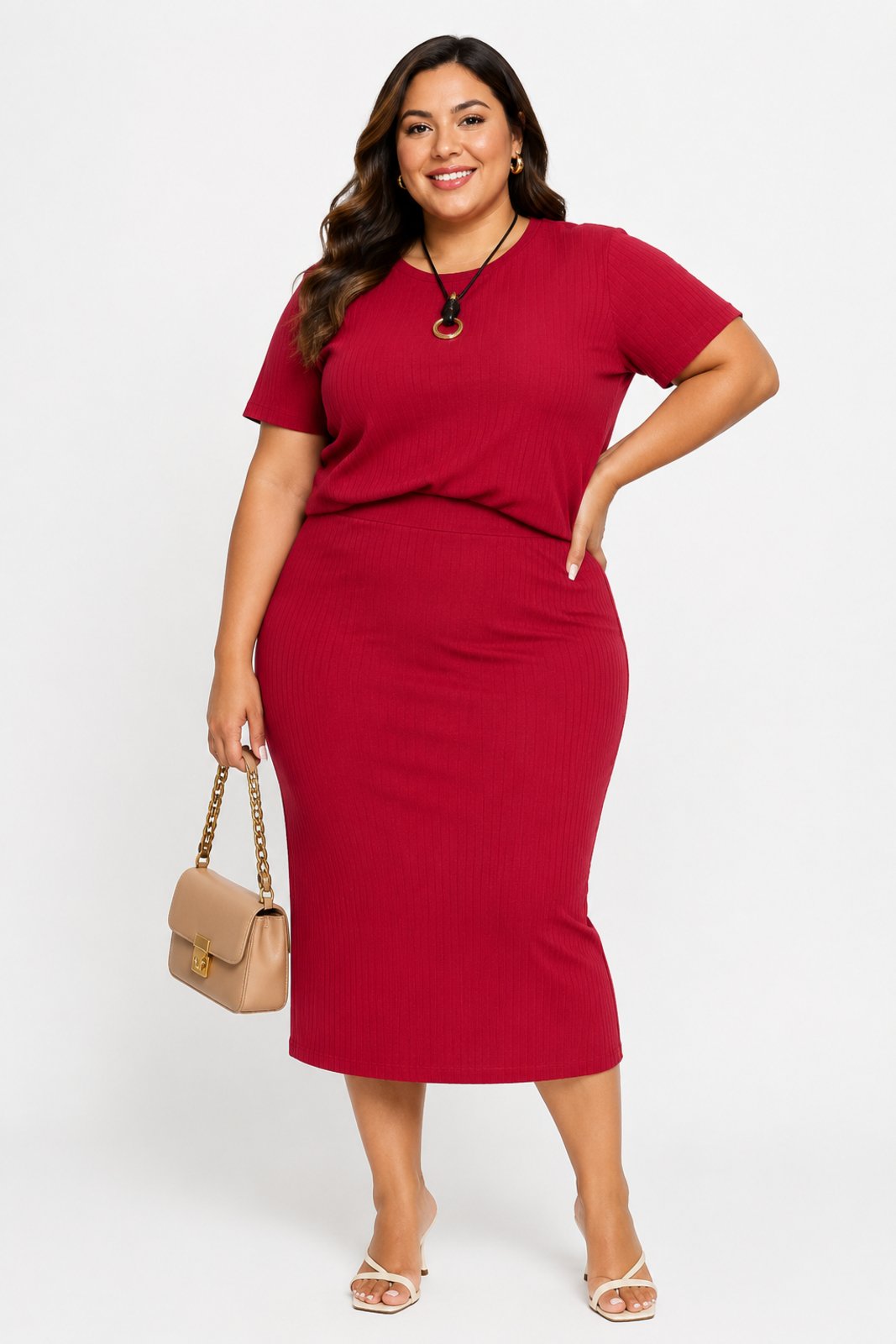 Conjunto Plus Size D Bell Outlet Fashion Blusa e Saia Midi — foto 5