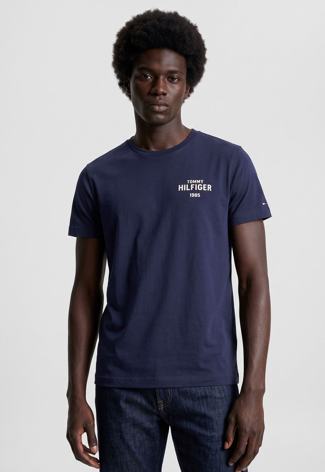 Camiseta Masculina Tommy Hilfiger Estampa Logo Azul