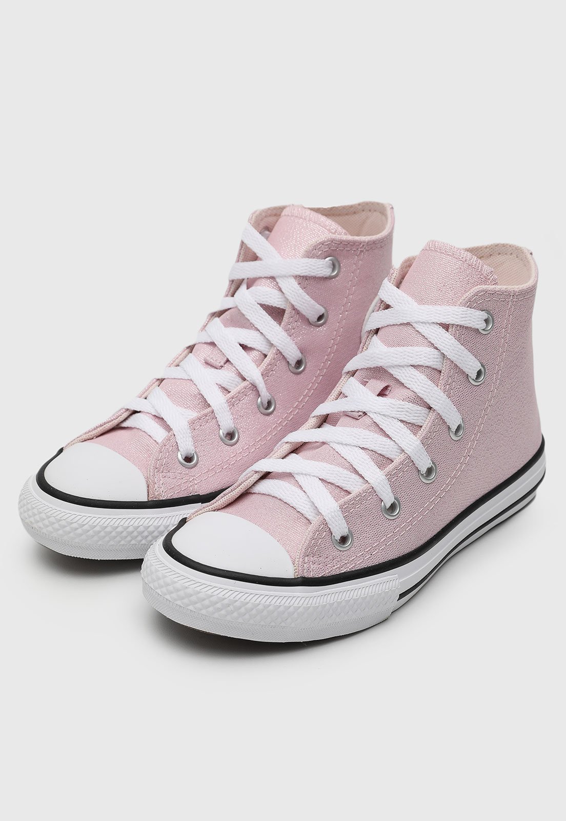 Infantil - Tênis Converse Brilhante Cadarço Rosa