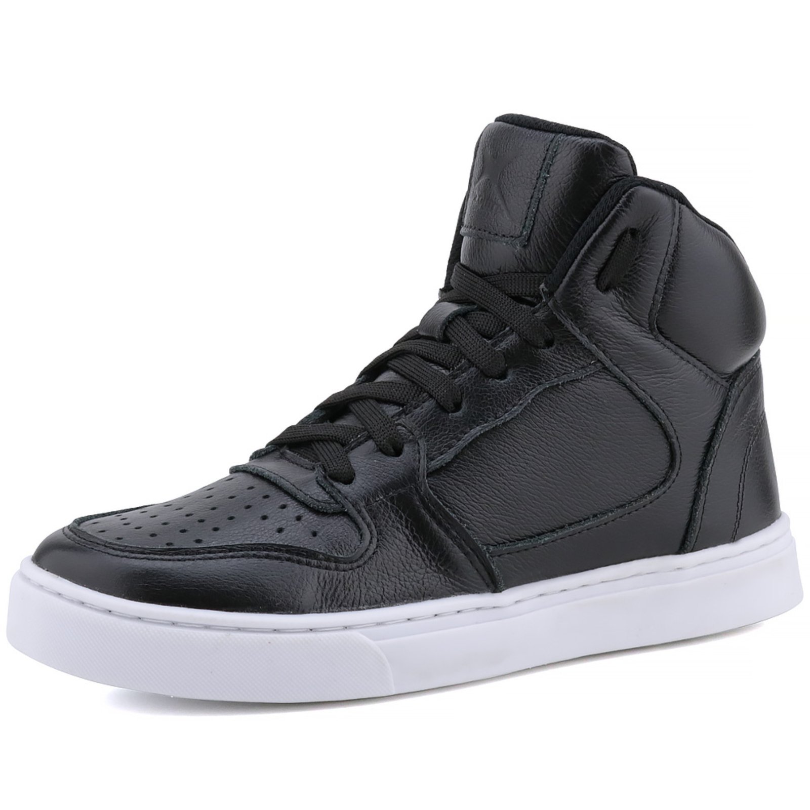 Bota Sneacker Mr Gutt Tenis Cano Alto de Couro Preto